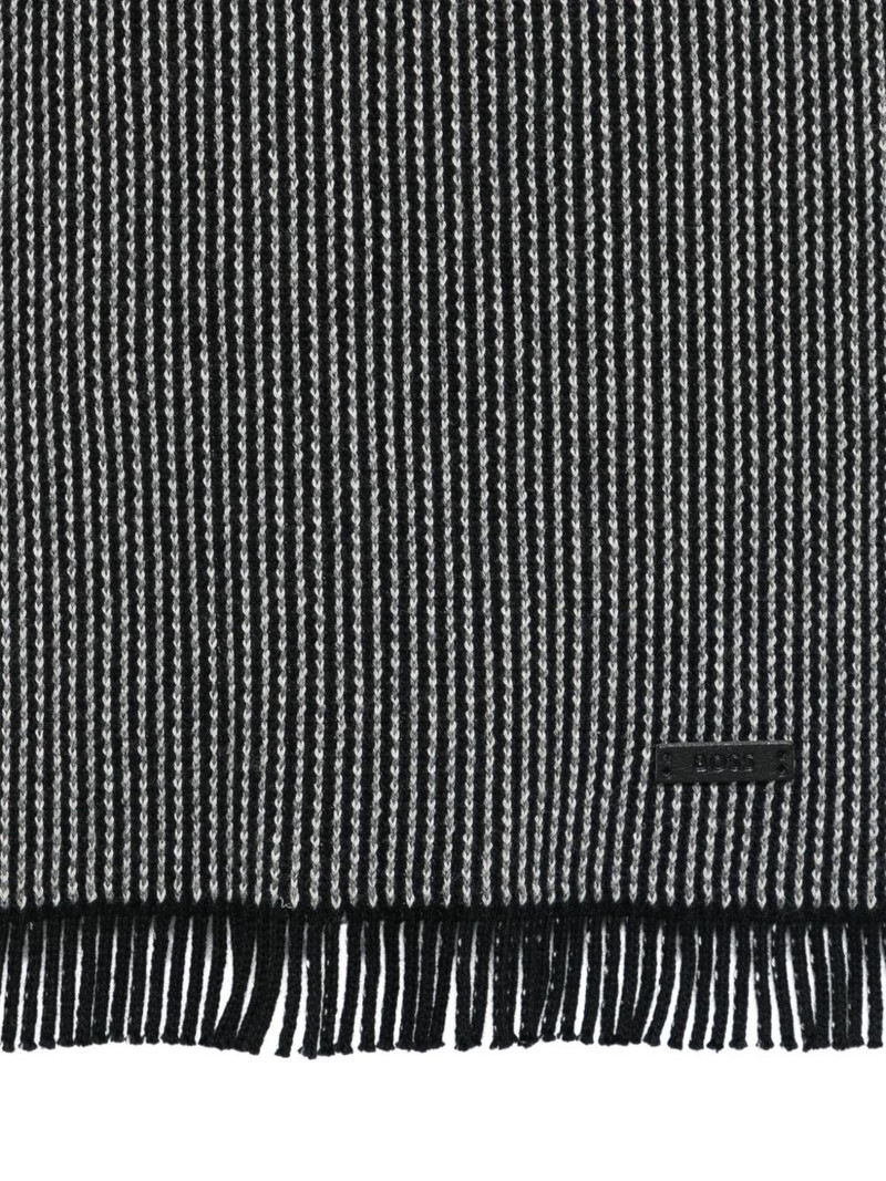 BOSS logo-patch scarf and beanie set outlook