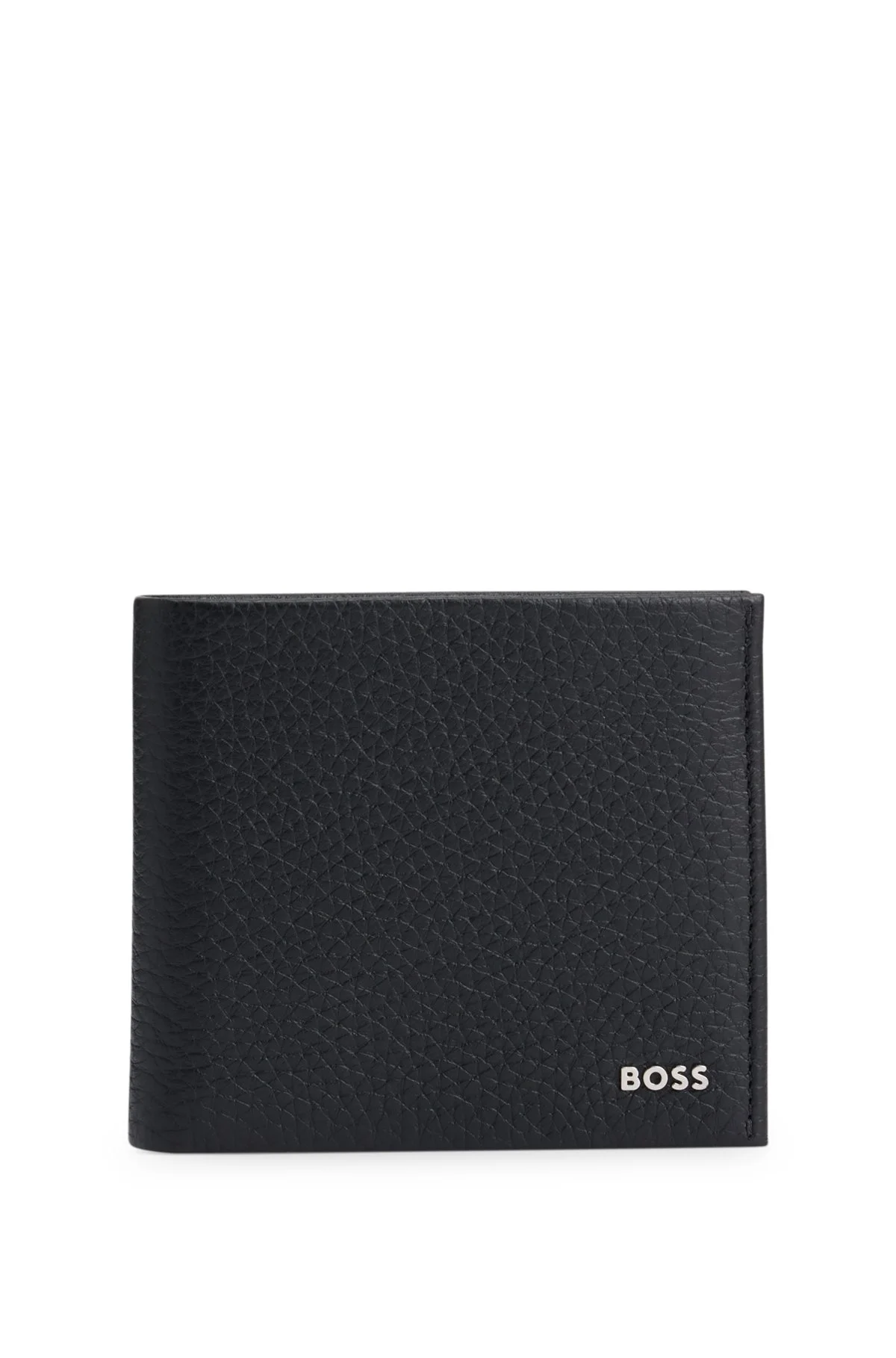 GRAINED-LEATHER WALLET WITH METAL LOGO LETTERING - 1