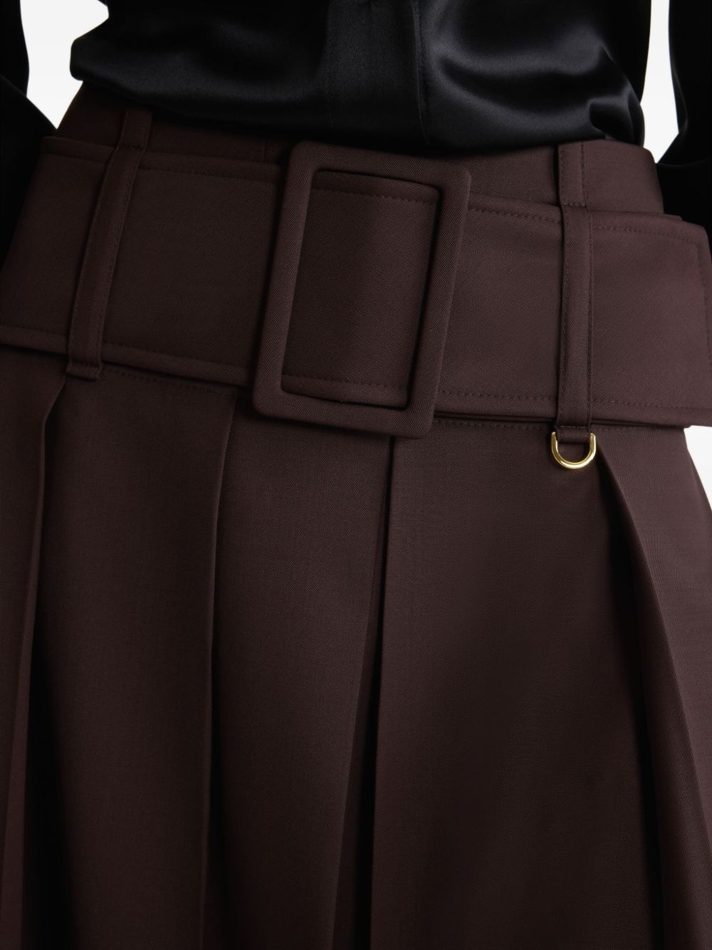 belted pleated midi skirt - 4