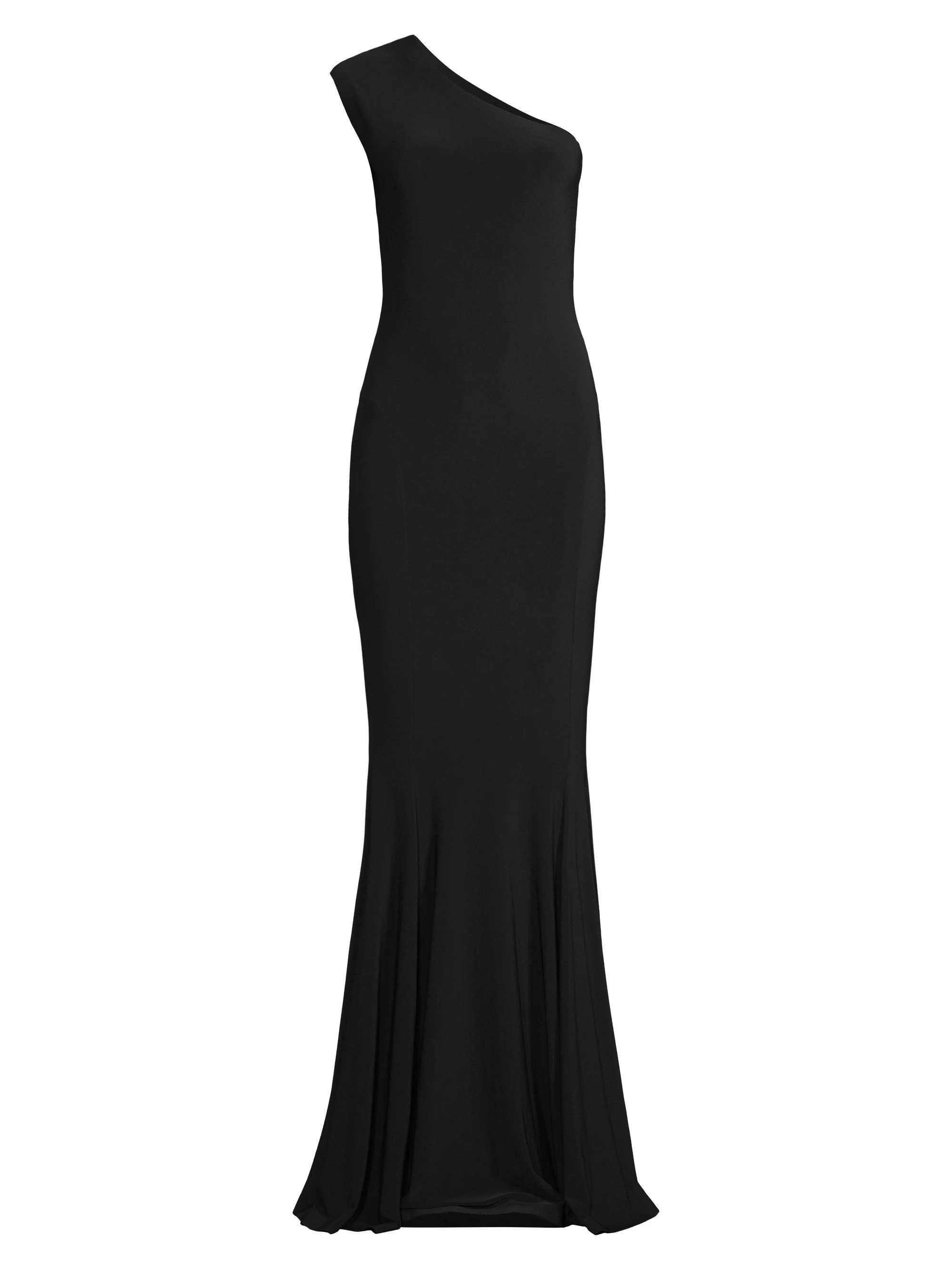 Women's One-Shoulder Mermaid Gown - Black - 1