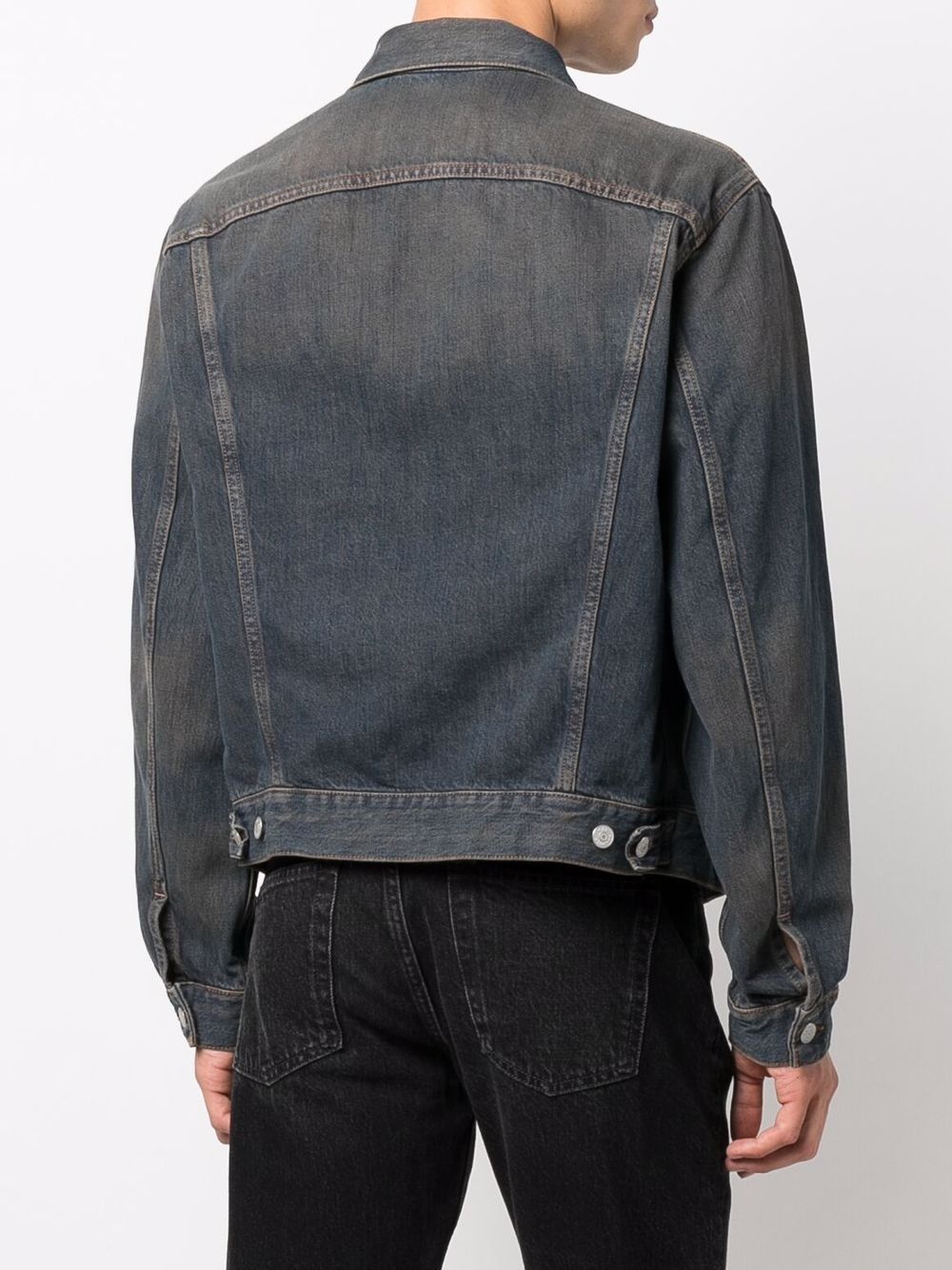 faded-effect denim jacket - 4