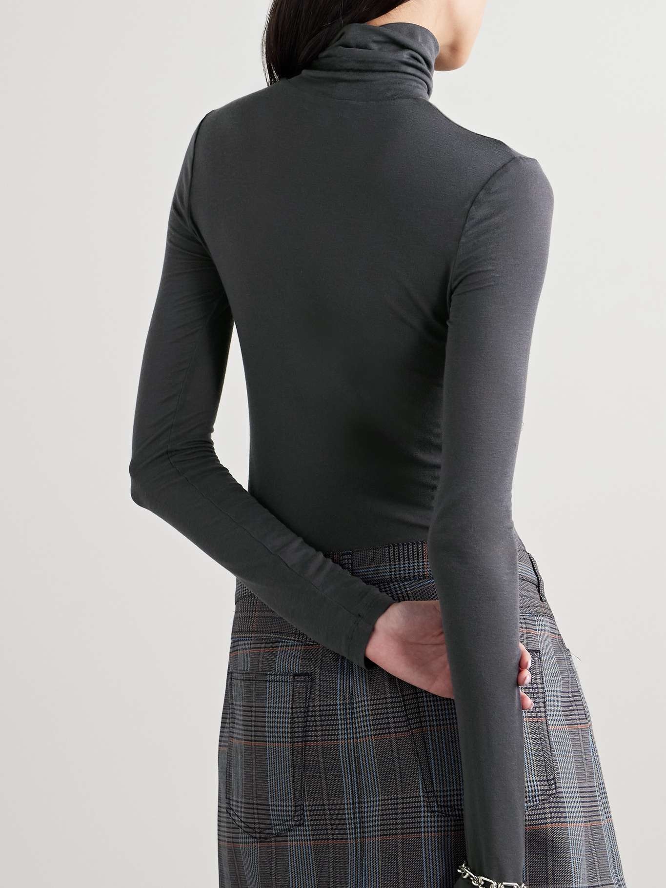 Pascale stretch-Lyocell turtleneck top Mushroom - 3