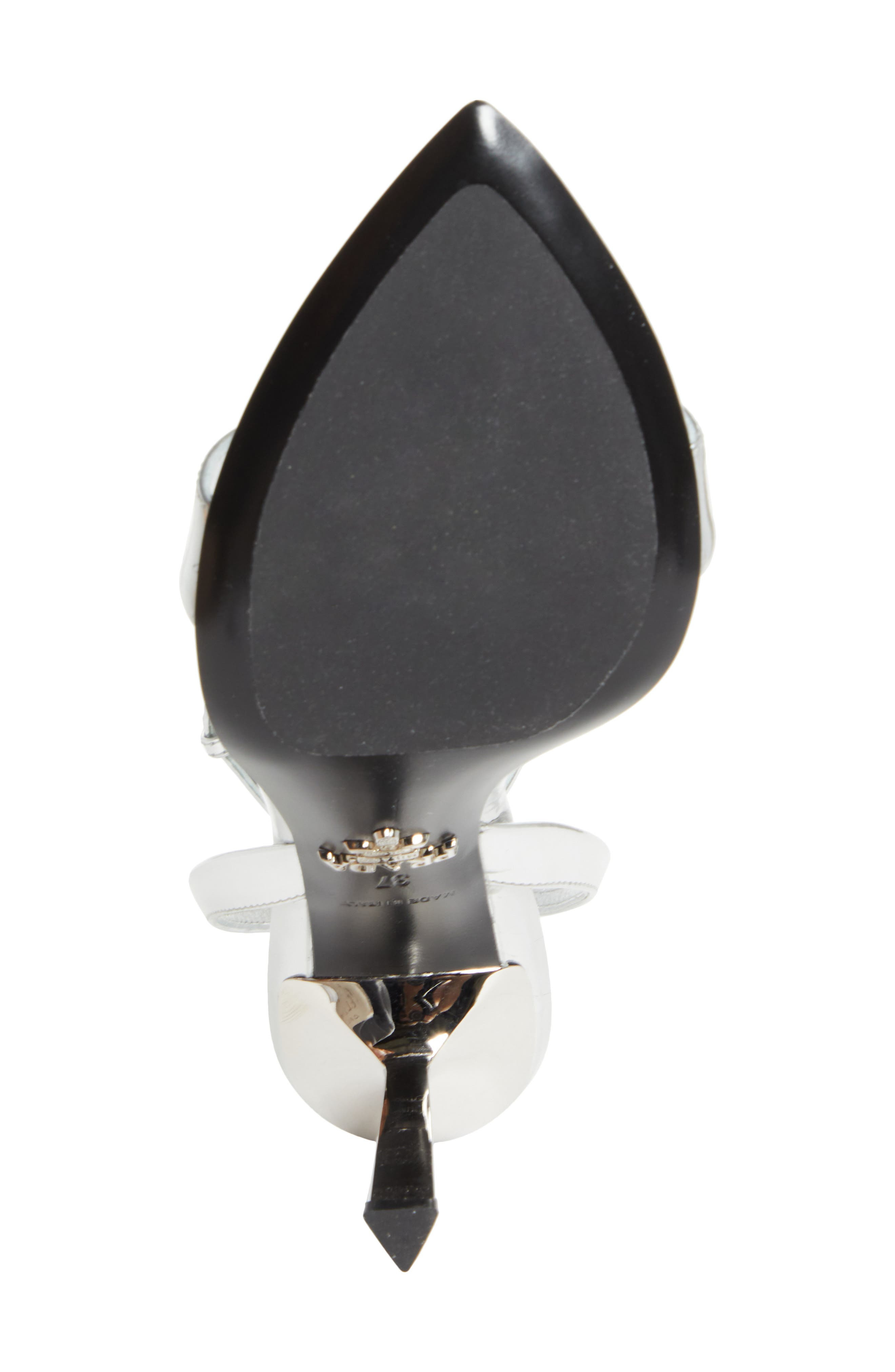 Prada Pointed Toe Logo Sandal in Argento at Nordstrom - 6