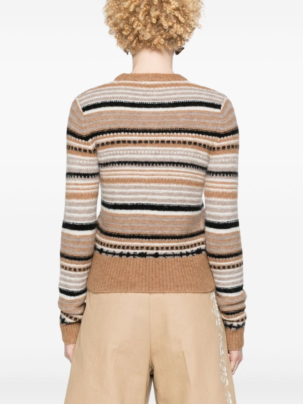 logo-buttons striped cardigan - 4
