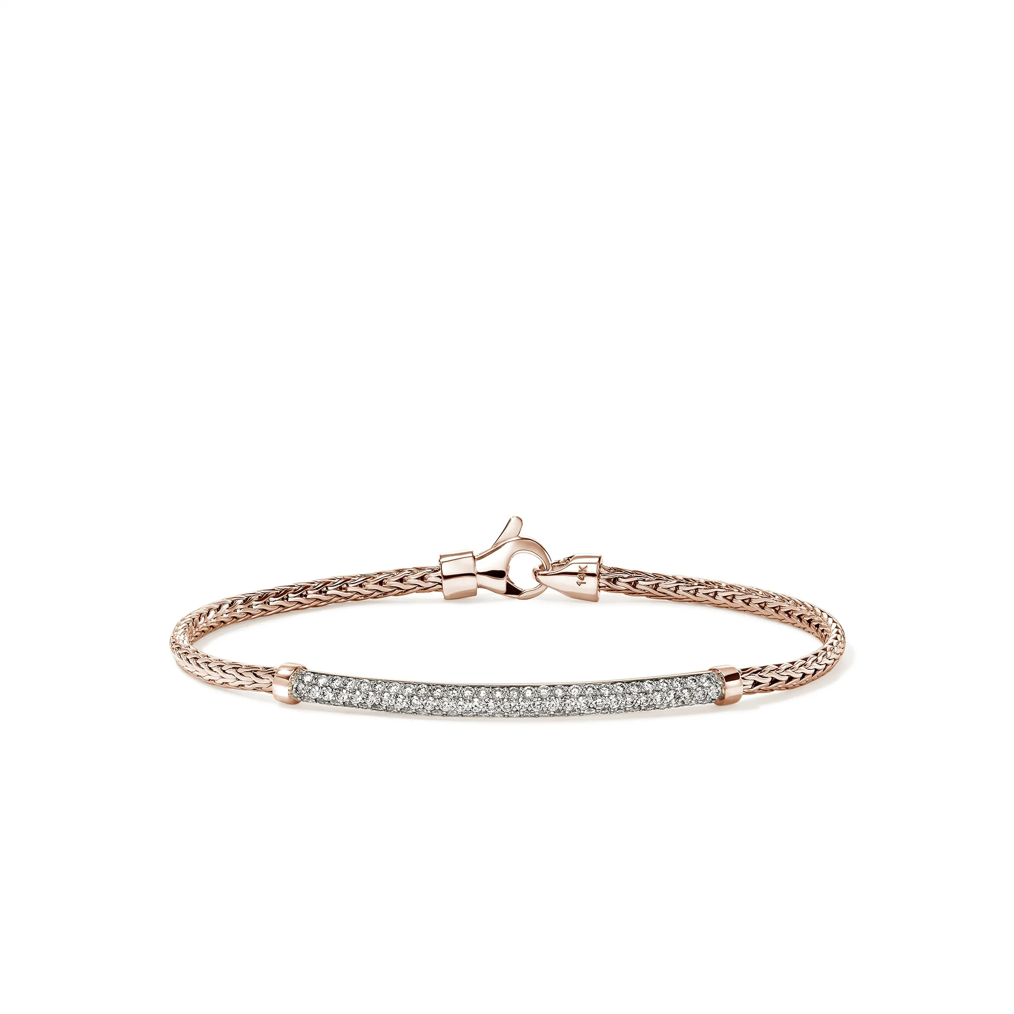 JH Essential Pavé Bracelet, Rose Gold, Diamonds, 2.5MM - 1