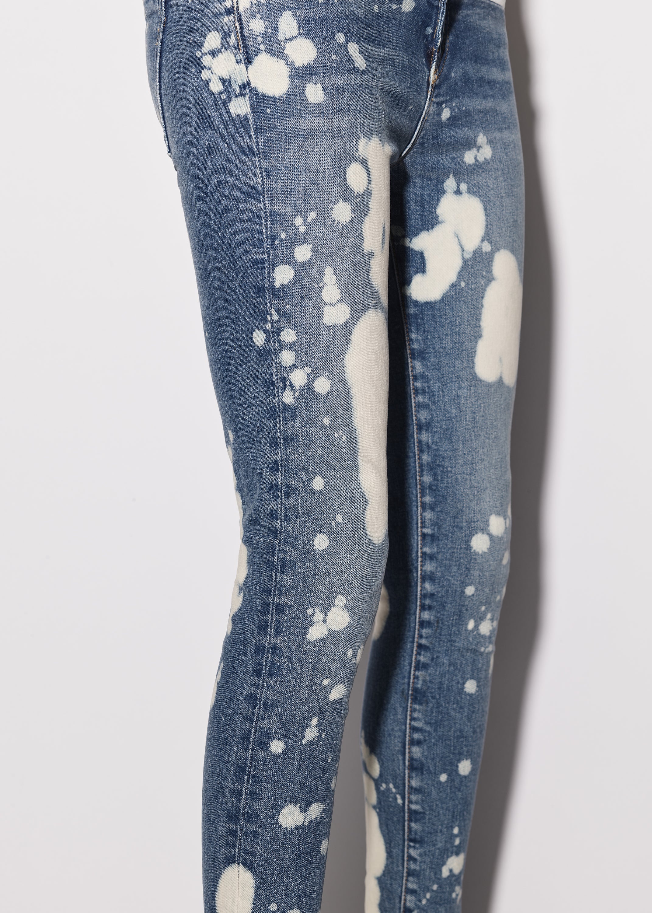 LEATHER CONTRAST SKINNY JEAN - 6