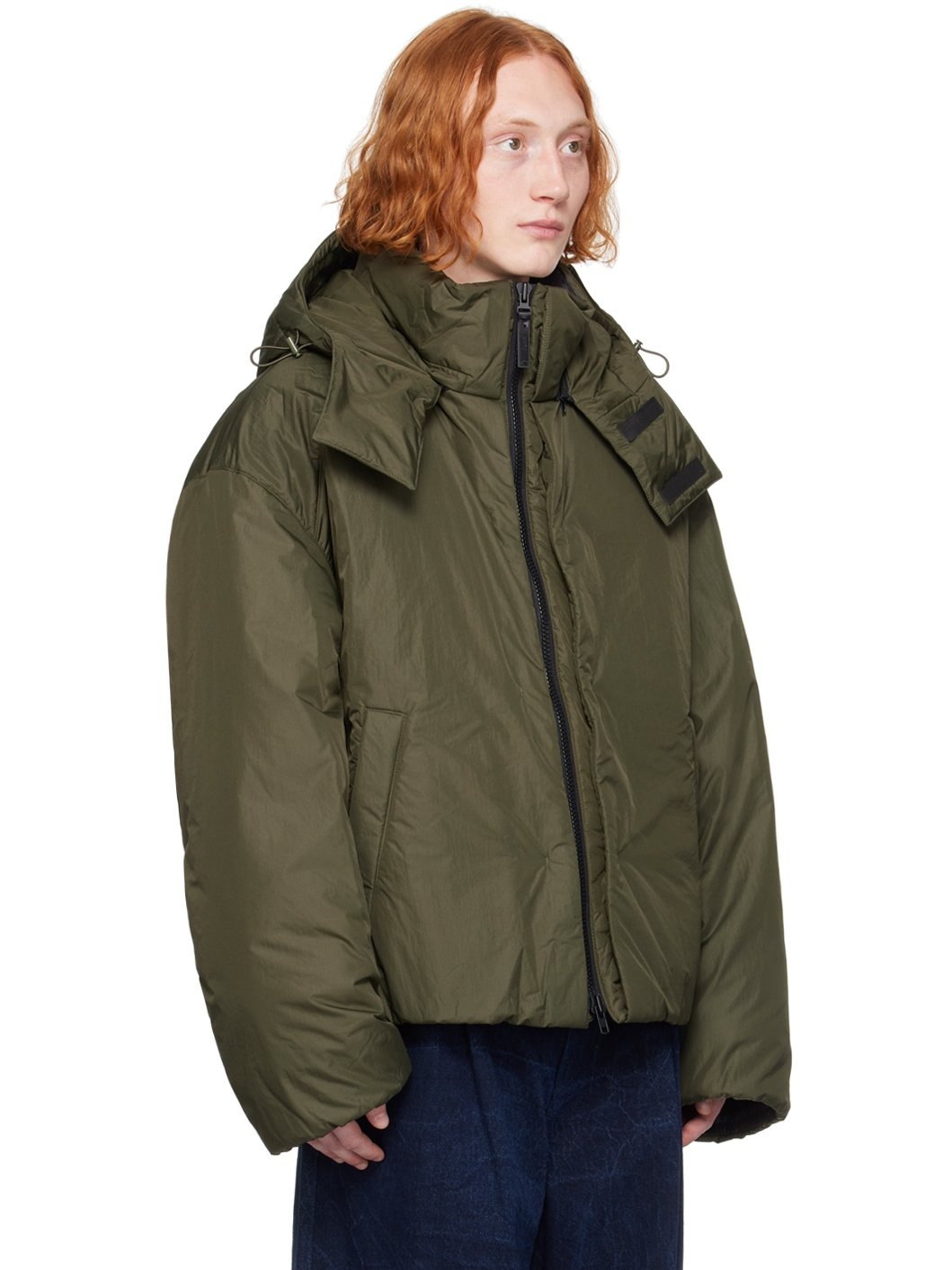 Green Vented Puffer Jacket - 2