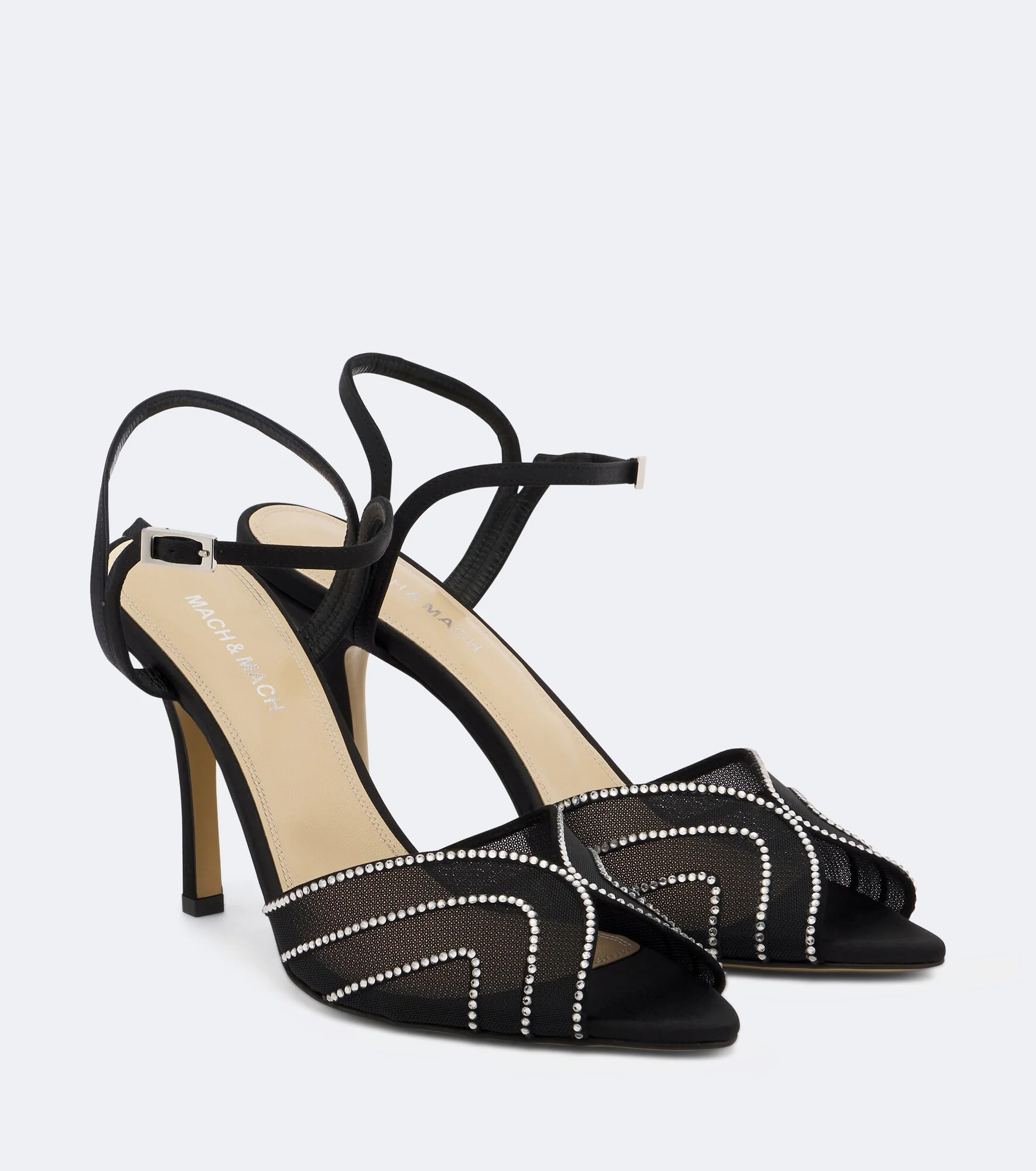 Rainbow embellished mesh sandals - 1