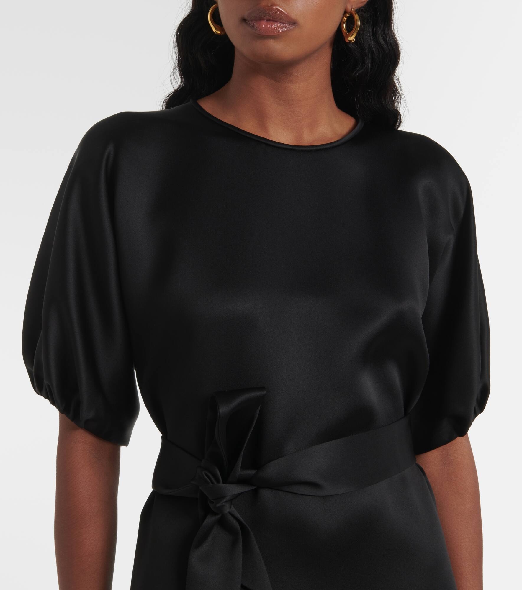 Bess silk satin midi dress - 4