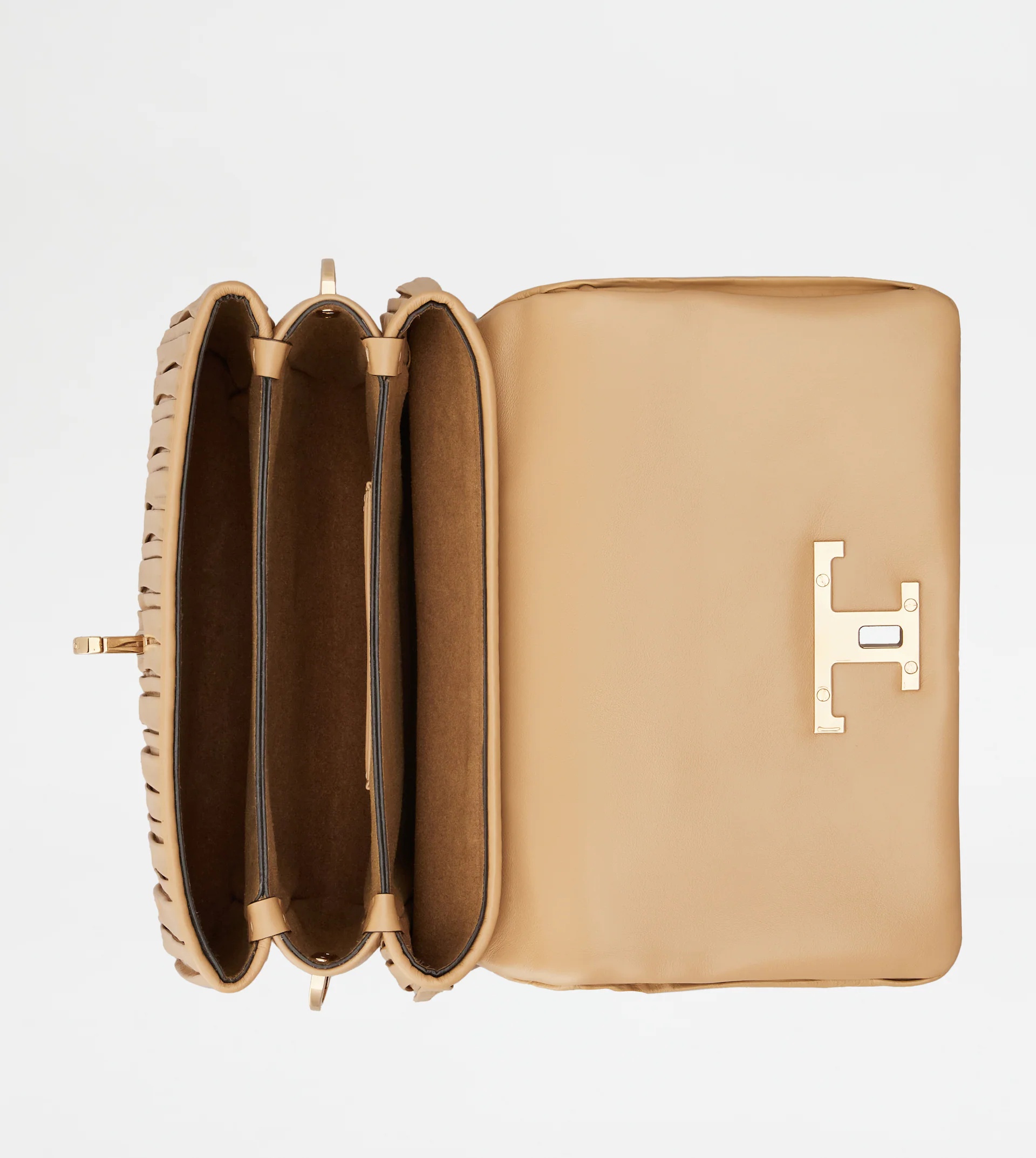 T TIMELESS FLAP BAG IN LEATHER MINI - NATURAL - 7
