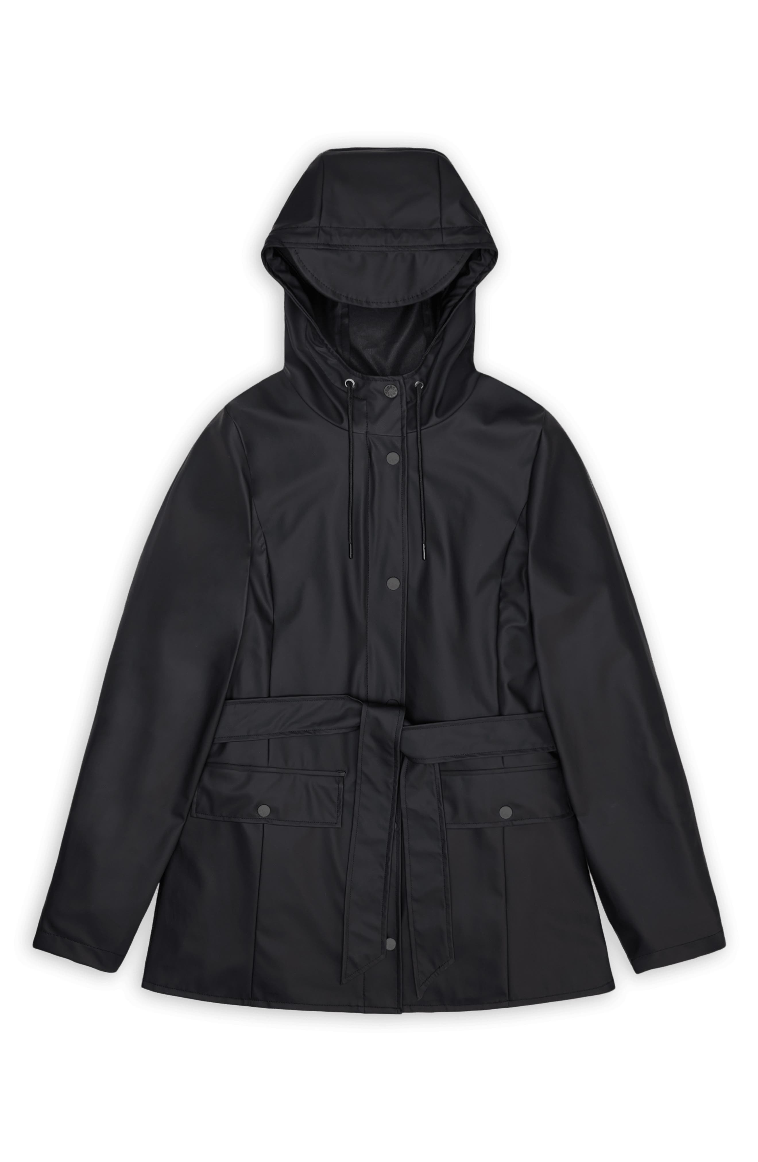 Rains Curve Waterproof Rain Jacket in Black at Nordstrom - 4