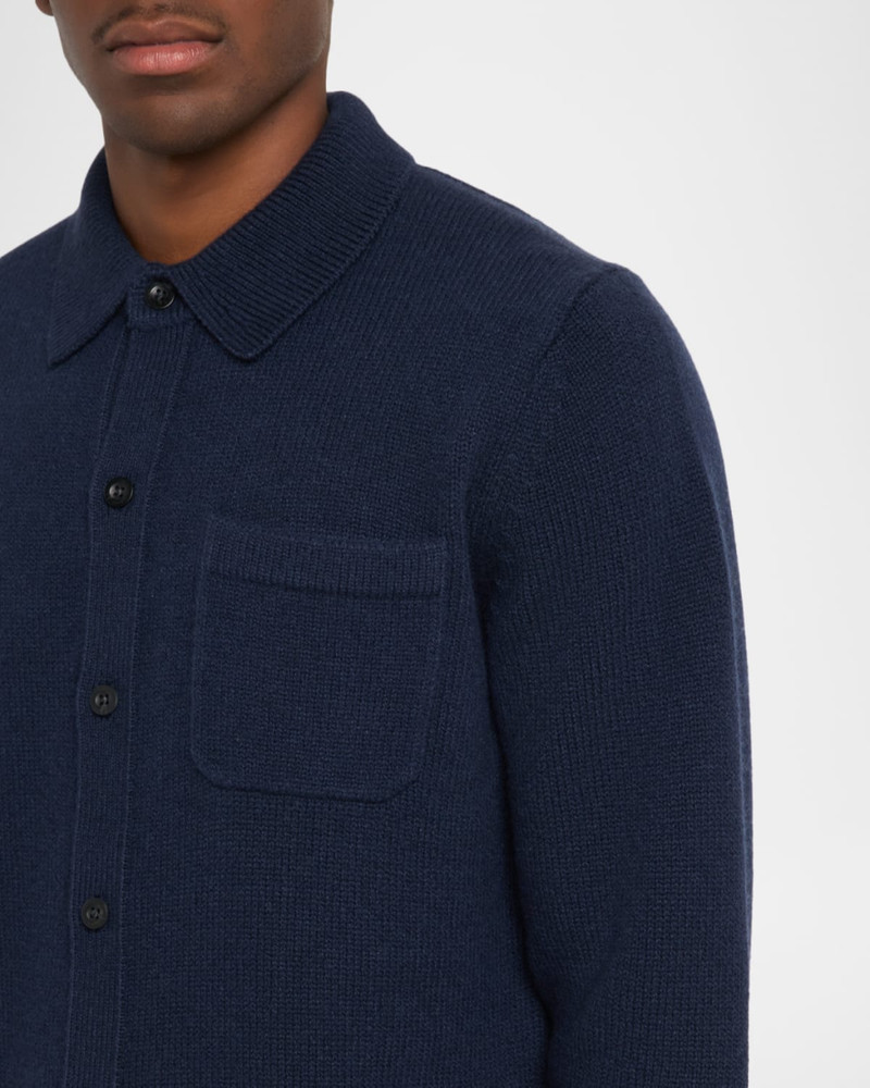 Men's Wool Sweater Shirt with Pocket 5