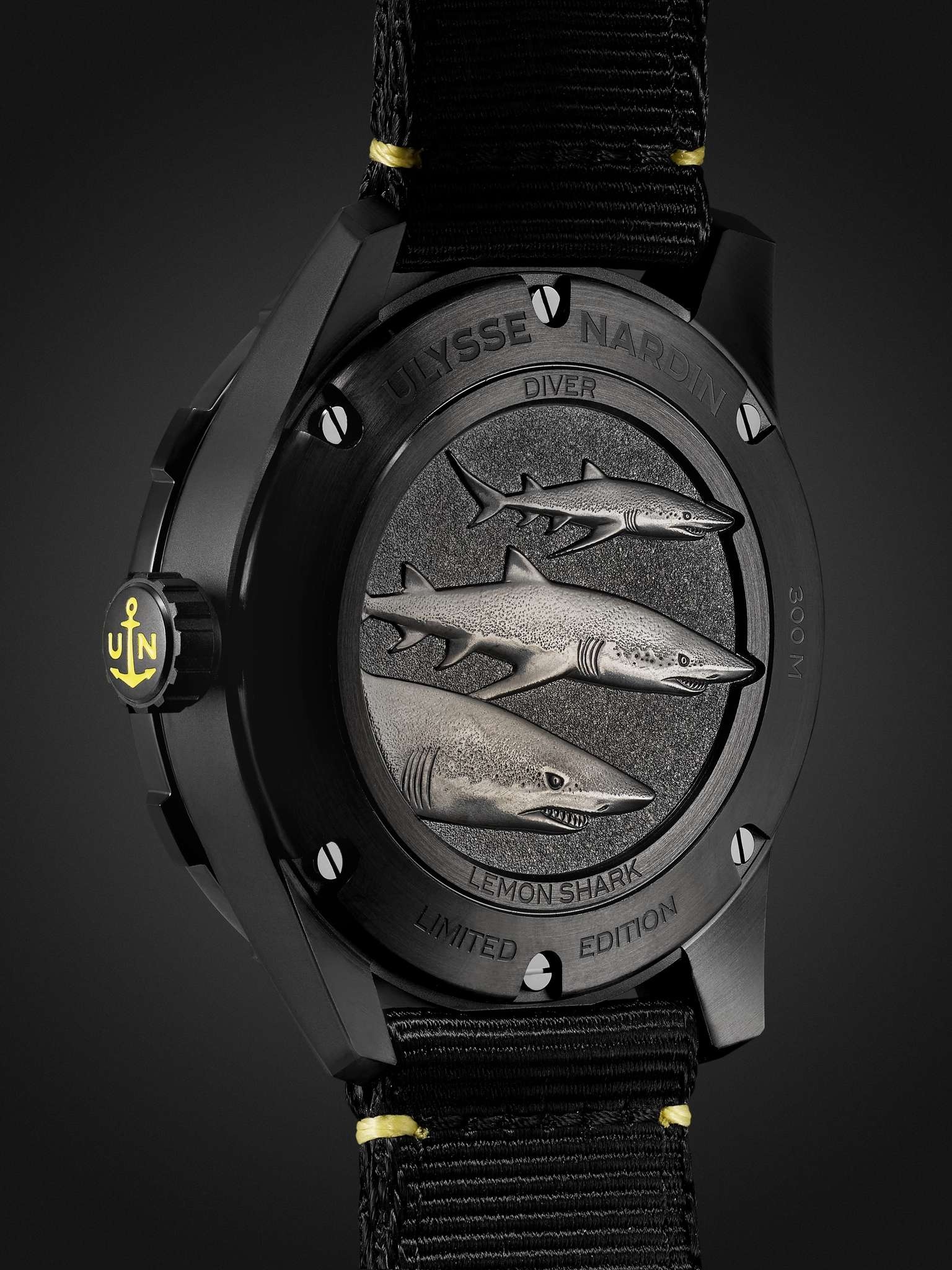 Diver Limited Edition Automatic 42mm Blackened Stainless Steel and Webbing Watch, Ref. No. 8163-175L - 5