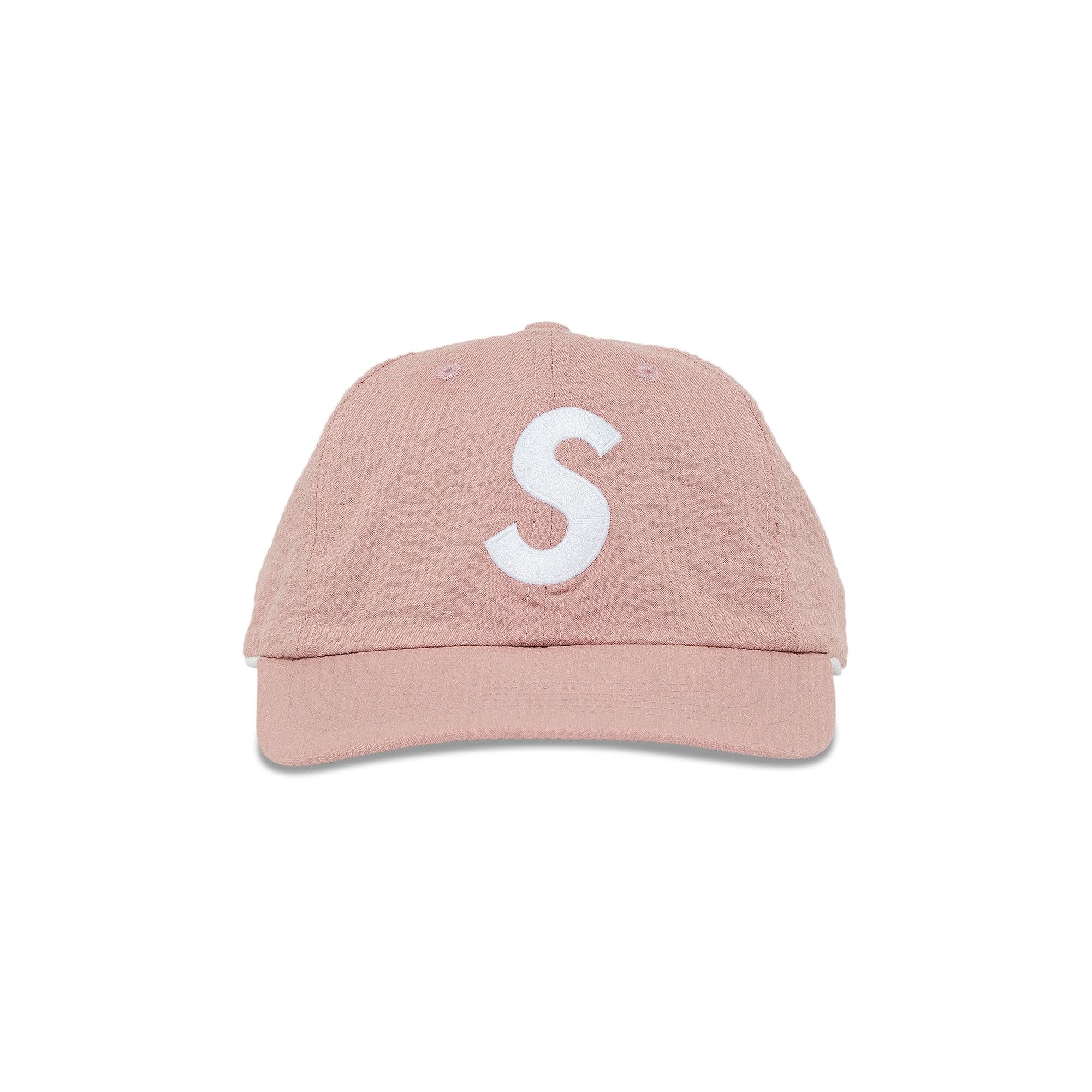 Supreme Seersucker S Logo 6-Panel 'Pink' - 1