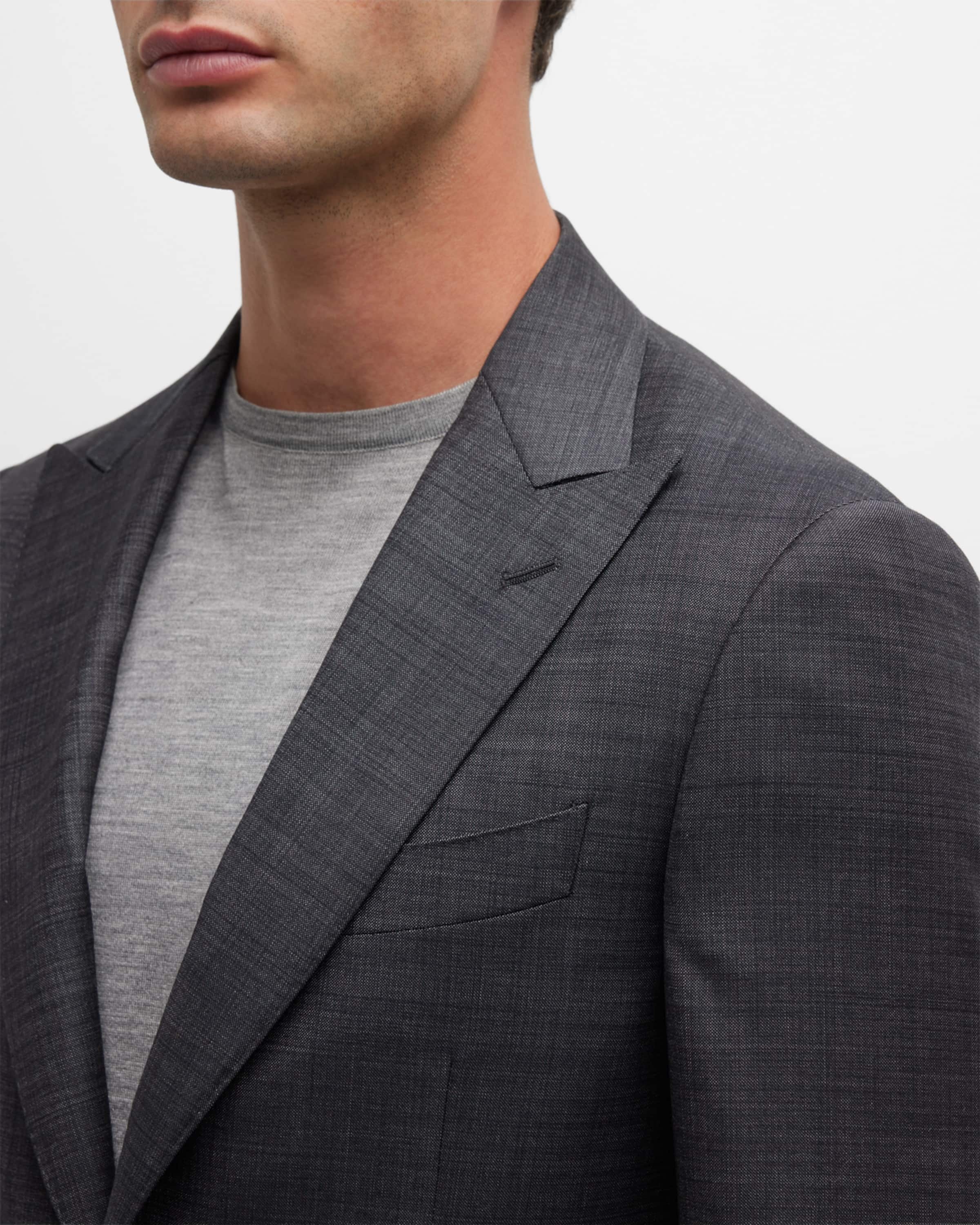 Men's Solid Wool Tic Suit - 2