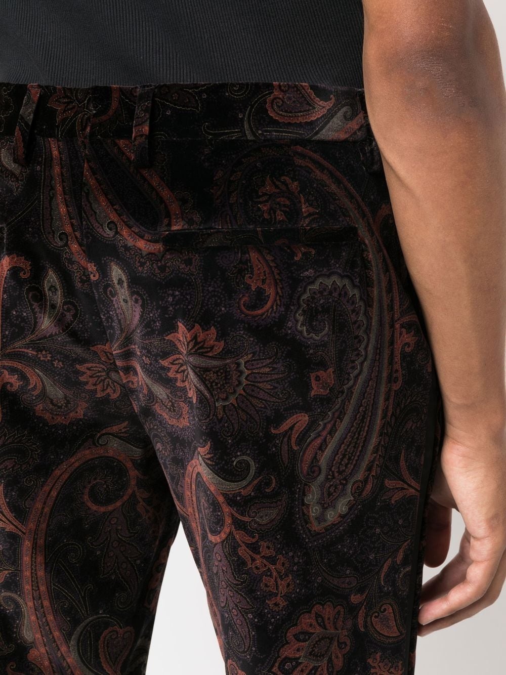 paisley-print velvet trousers - 5