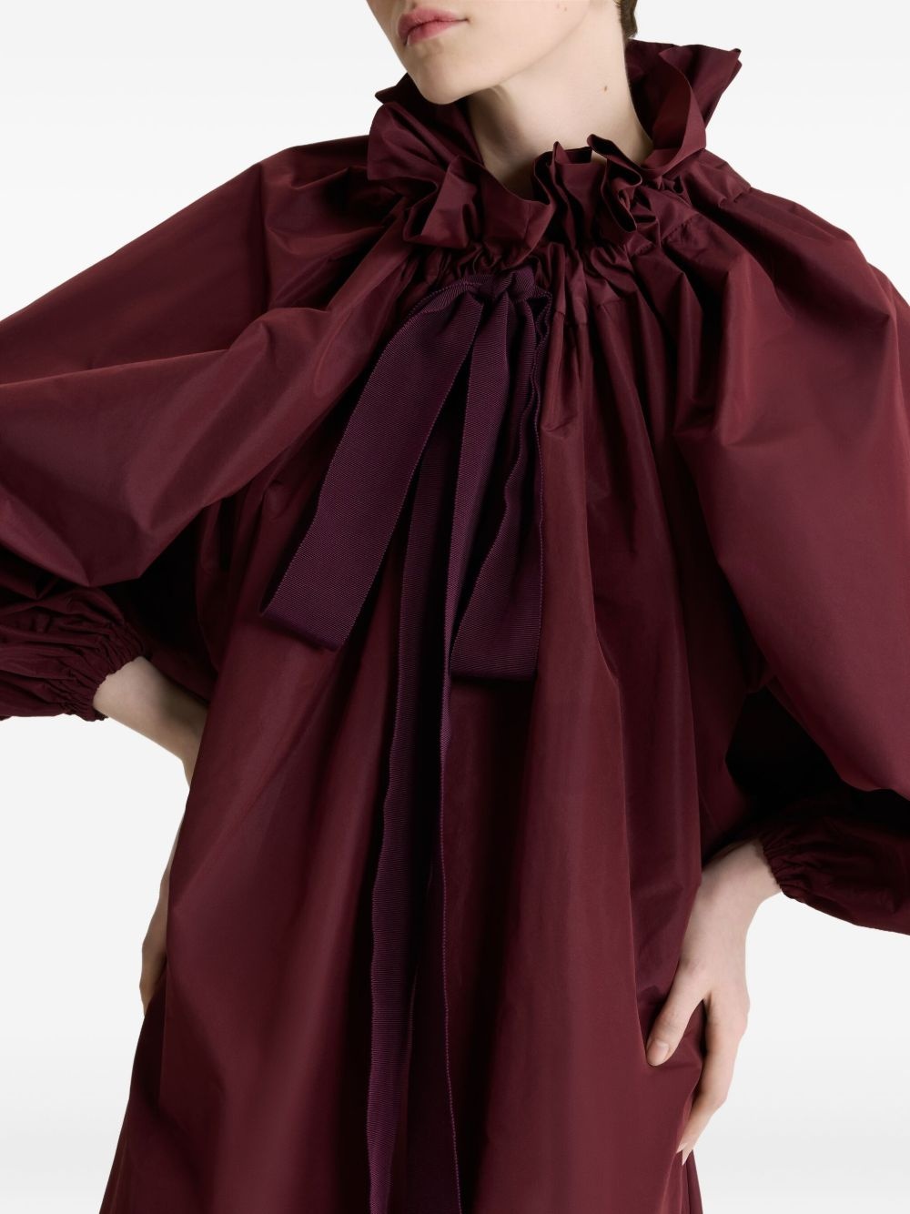 bow-detail ruffle-hem dress - 4