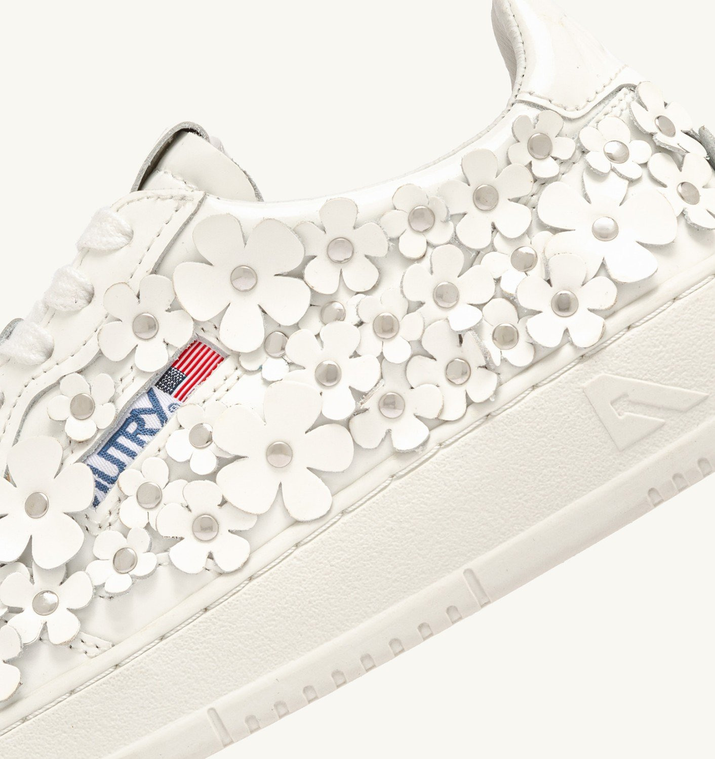MEDALIST LOW 'BLOOMING' SNEAKERS IN PATENT LEATHER COLOR WHITE - 2