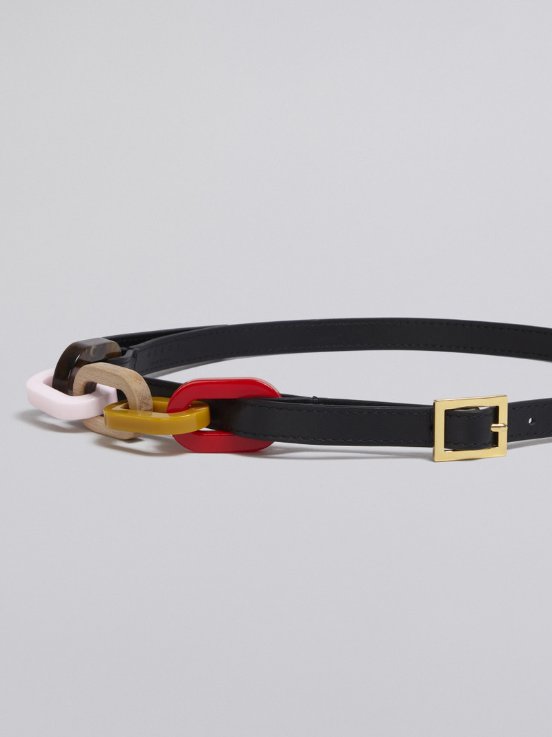 CALFSKIN BELT WITH COLOURED RESIN CHAIN 3