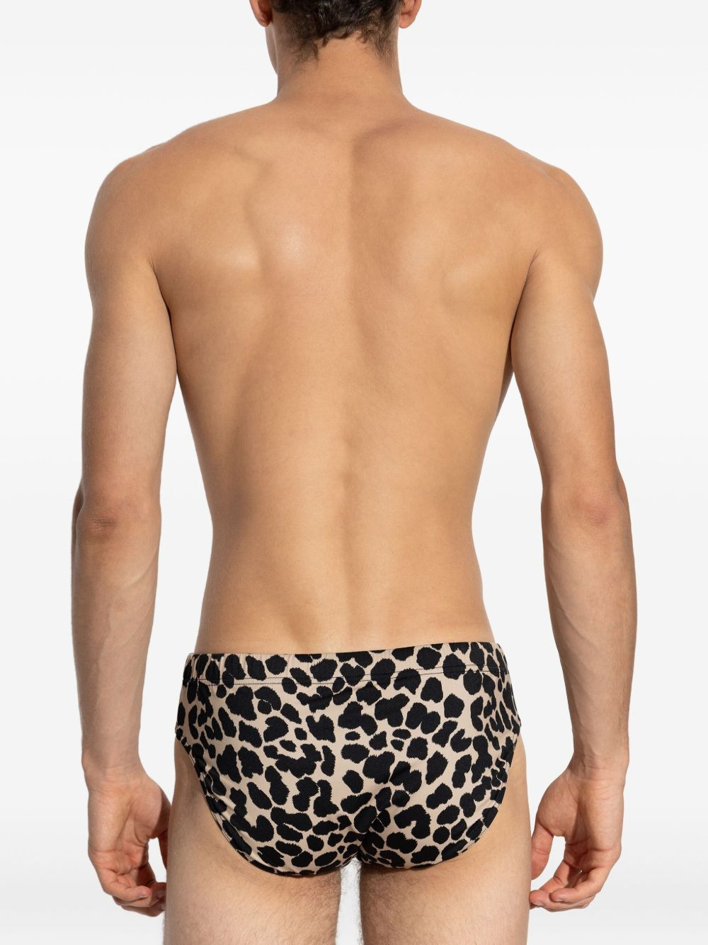 leopard-print drawstring swim trunks - 3