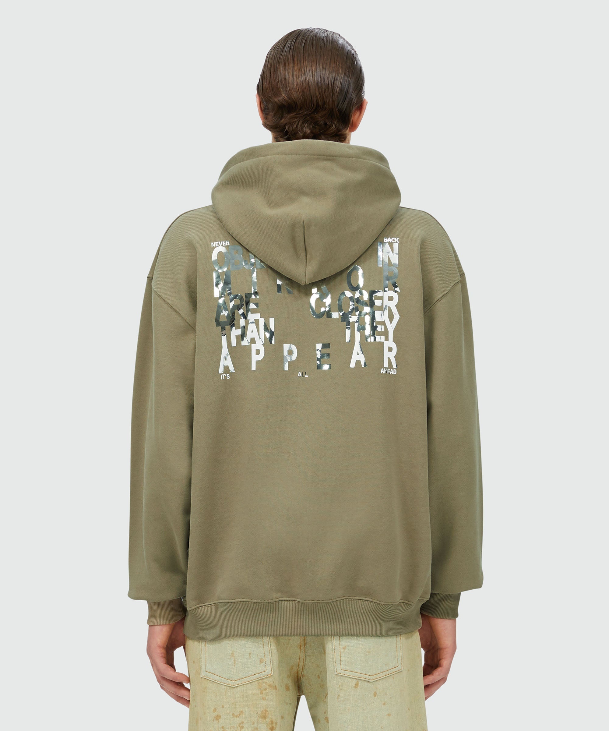 Jersey hooded sweatshirt with mirror print - 3