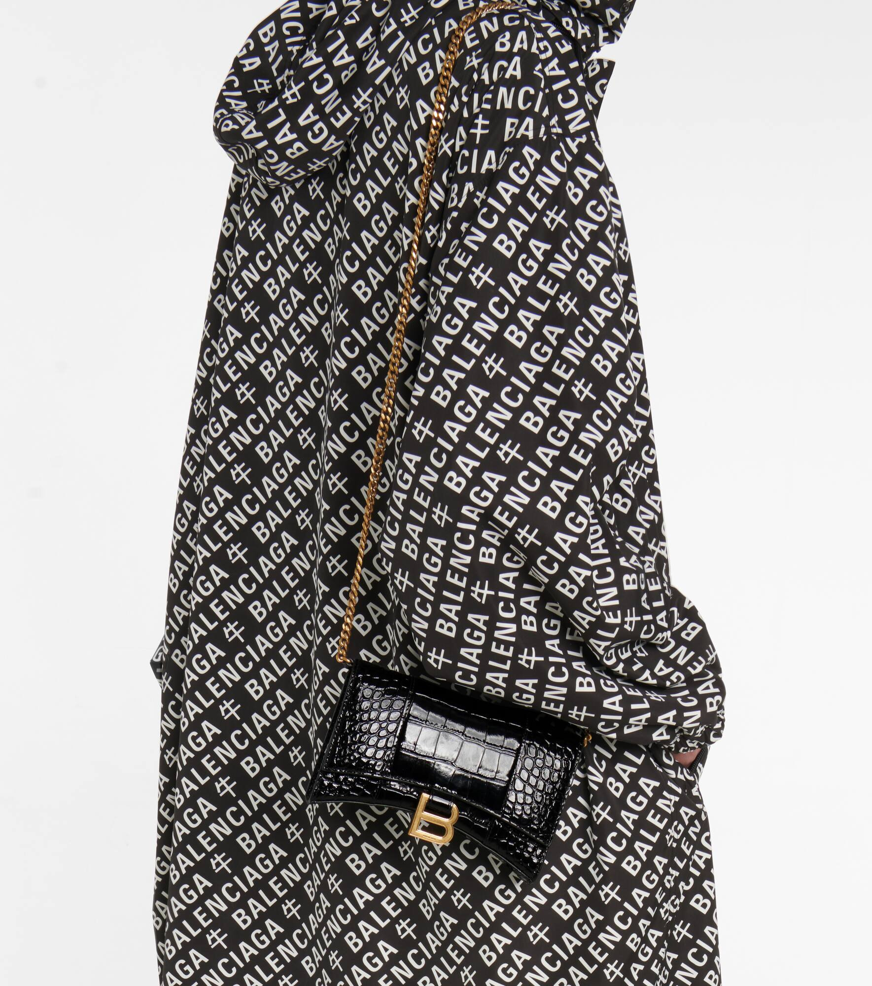 Hourglass croc-effect leather wallet on chain - 2