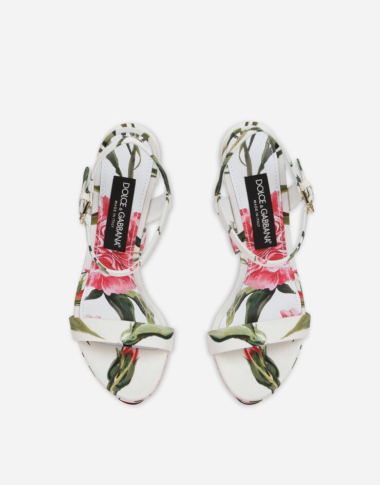 Printed fabric platform sandals - 4