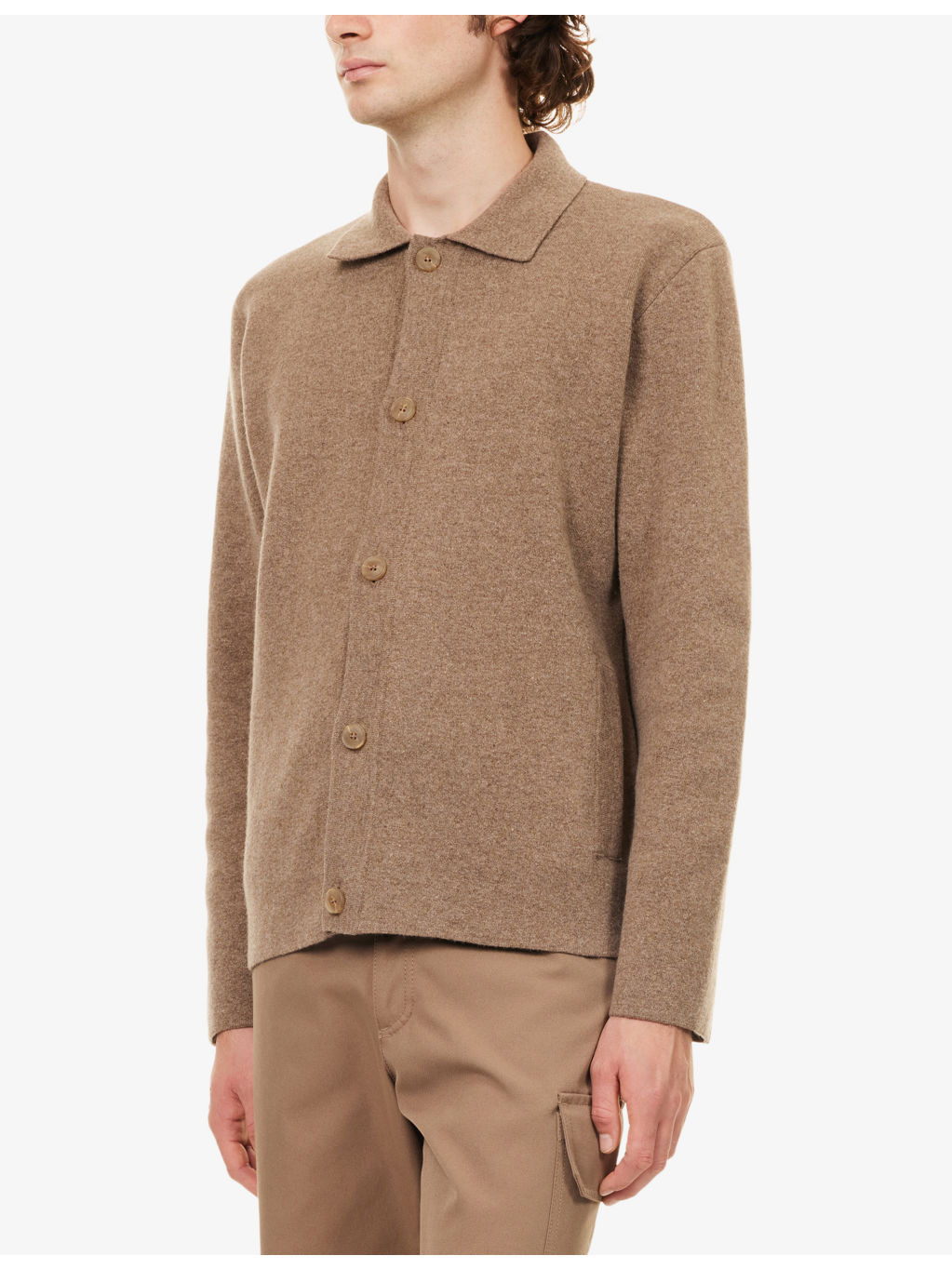 Double-Faced Long-Sleeve Cotton-Wool Blend Jacket - 3