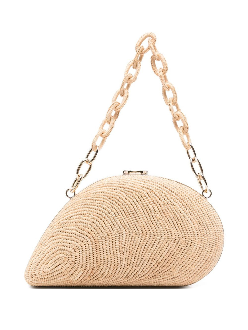 Bridget raffia chain clutch bag 1
