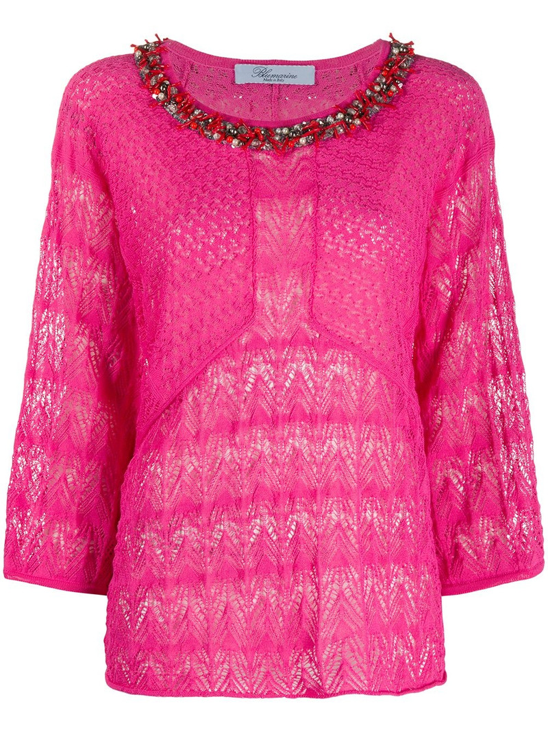 embellished decorative knit blouse 1