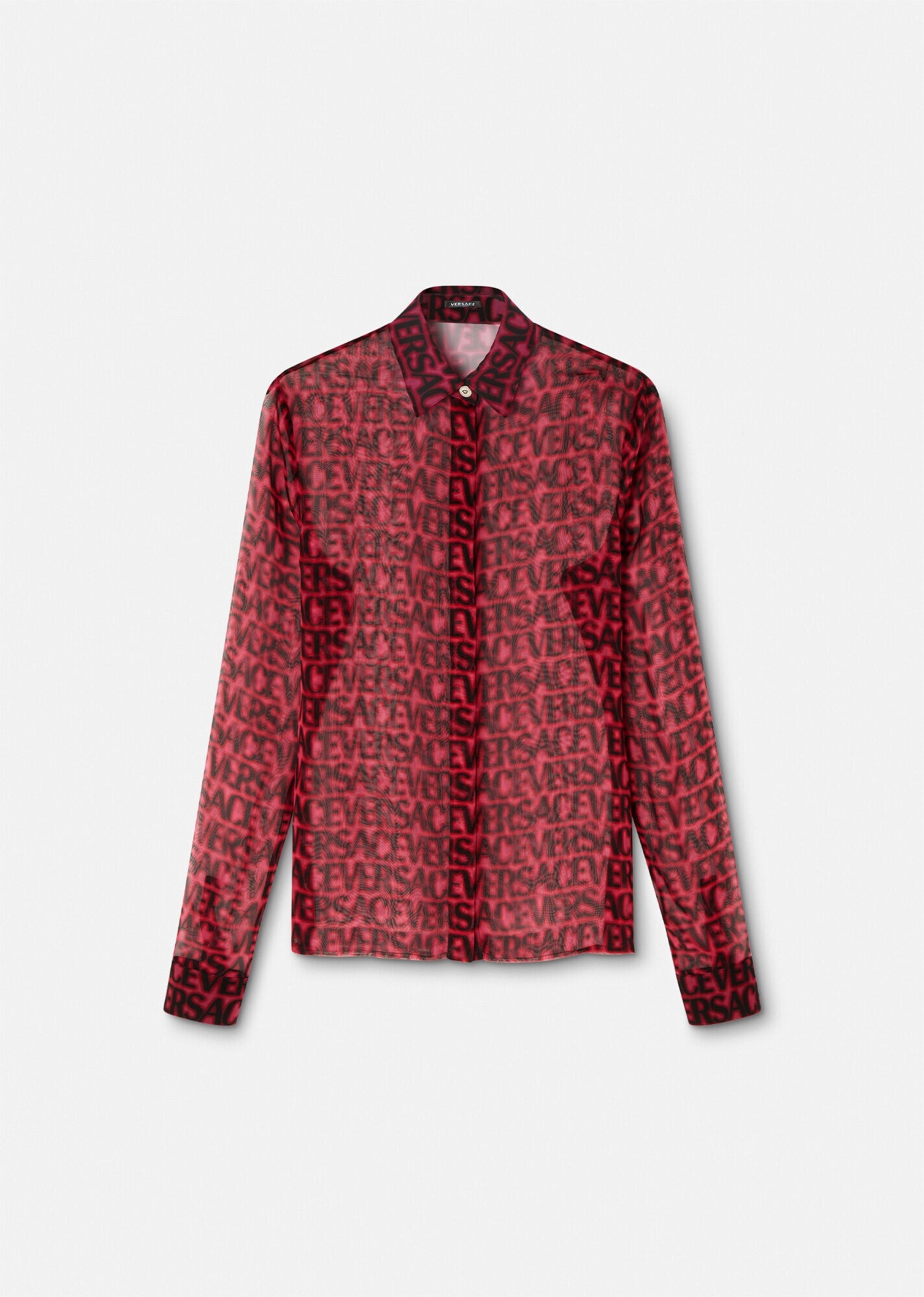 Versace Allover Sheer Silk Shirt - 1