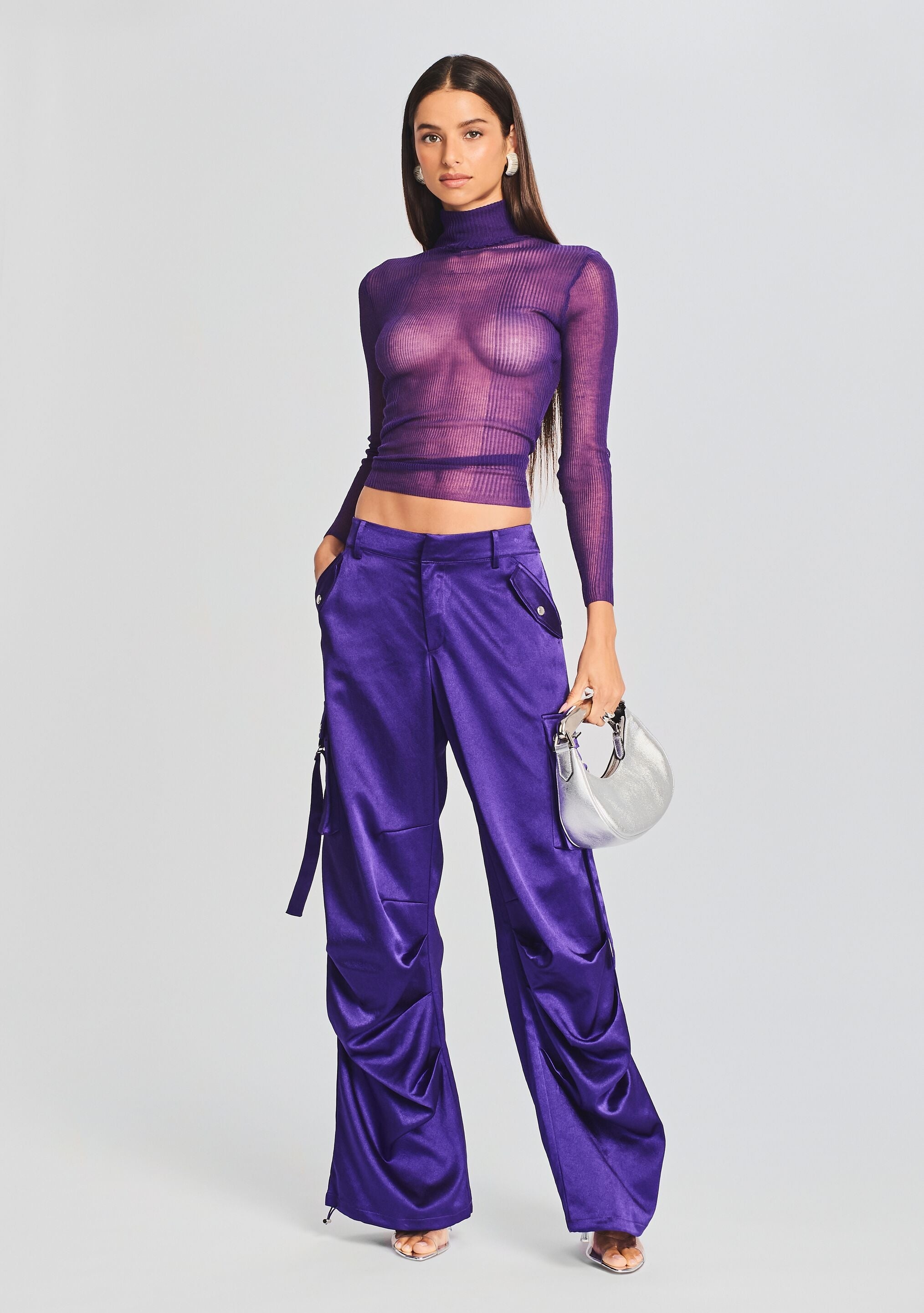 LAI SATIN CARGO PANT - 2