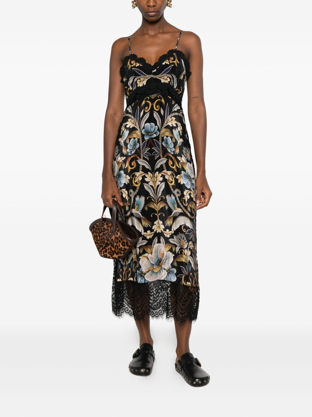 Snake Garden-print dress - 2