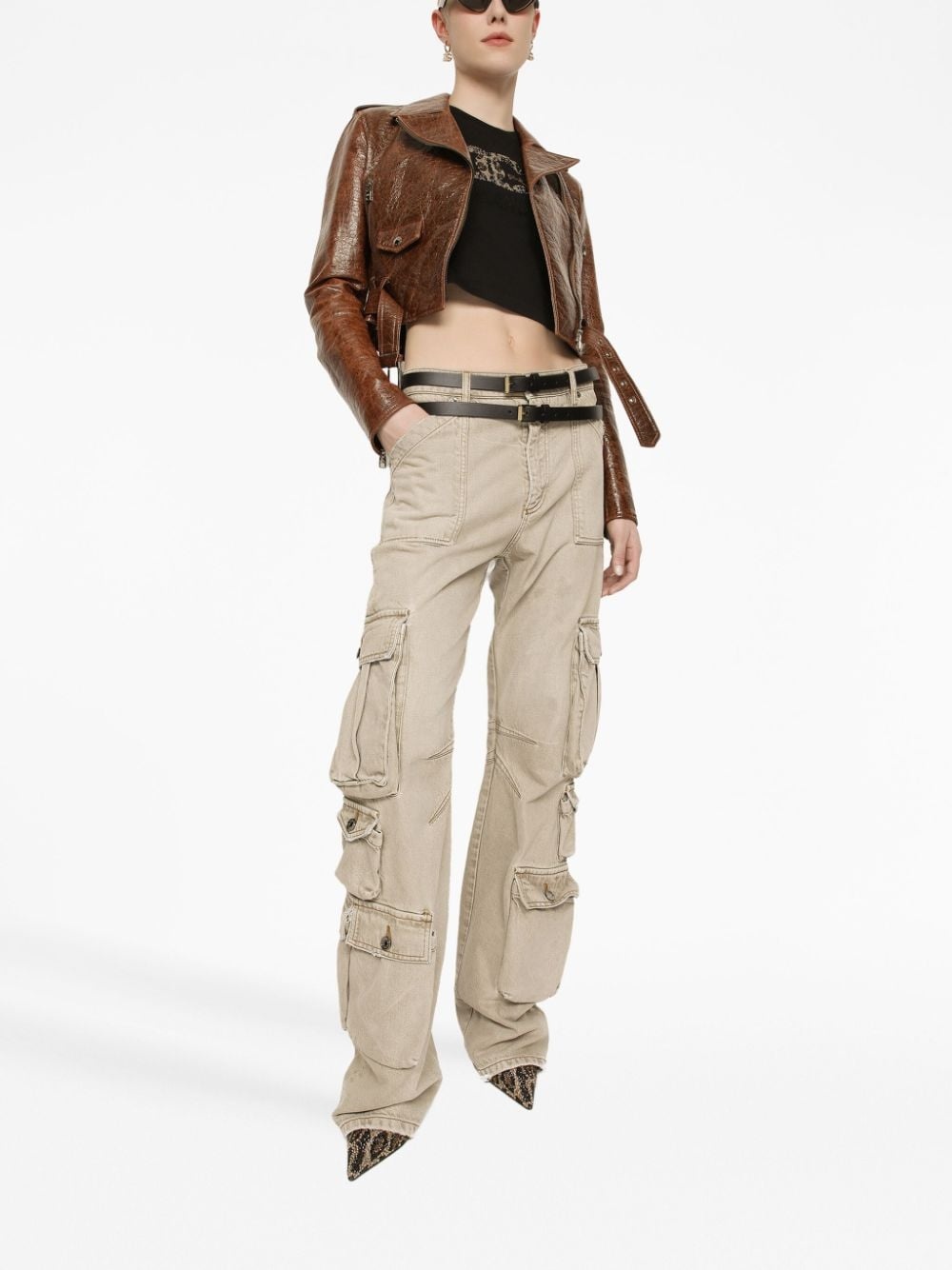 logo-plaque double-strap belt - 3