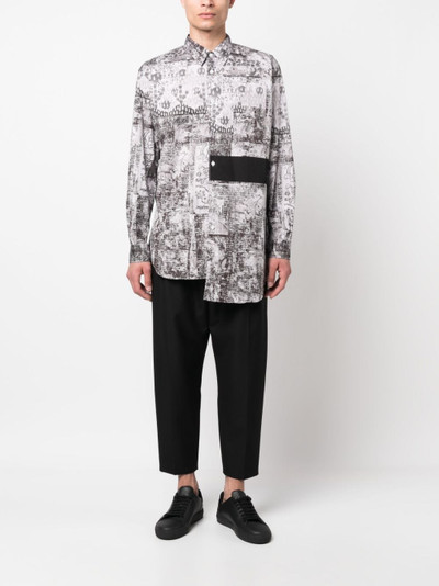 Comme des Garçons SHIRT graphic-print asymmetric shirt outlook