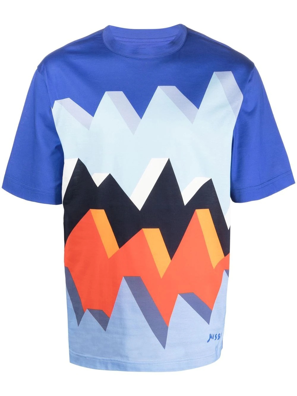 zigzag-print cotton T-shirt - 1