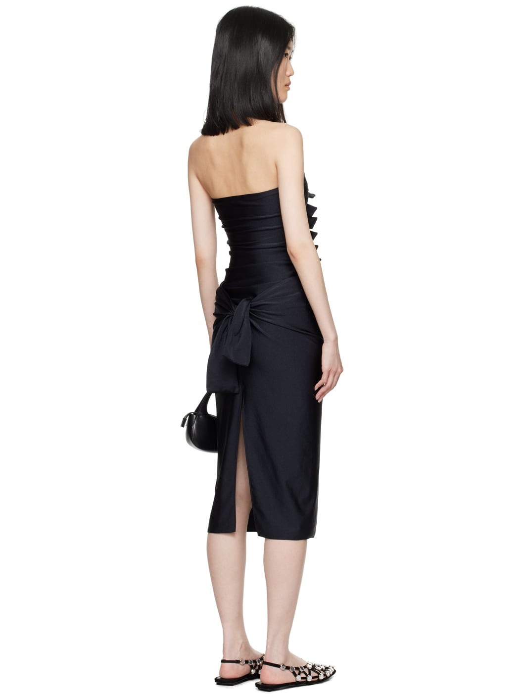 Black Knot Gala Midi Dress - 3