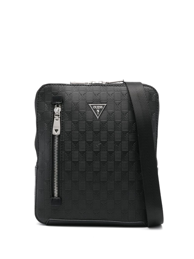 logo-embossed messenger bag 1