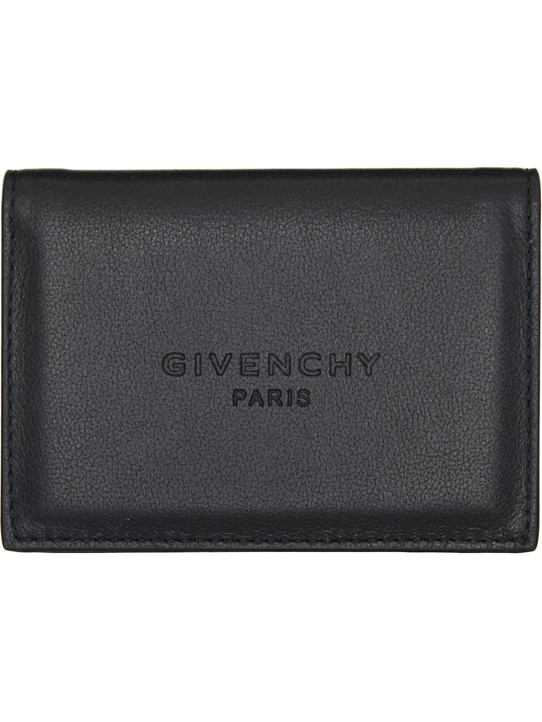 Black Antigona Stamped Flap Card Holder - 1