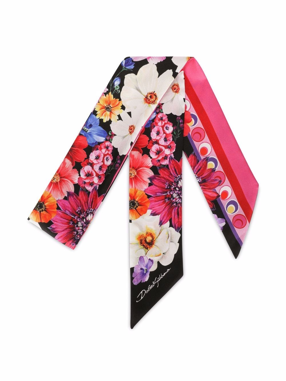 carnation print silk scarf - 2