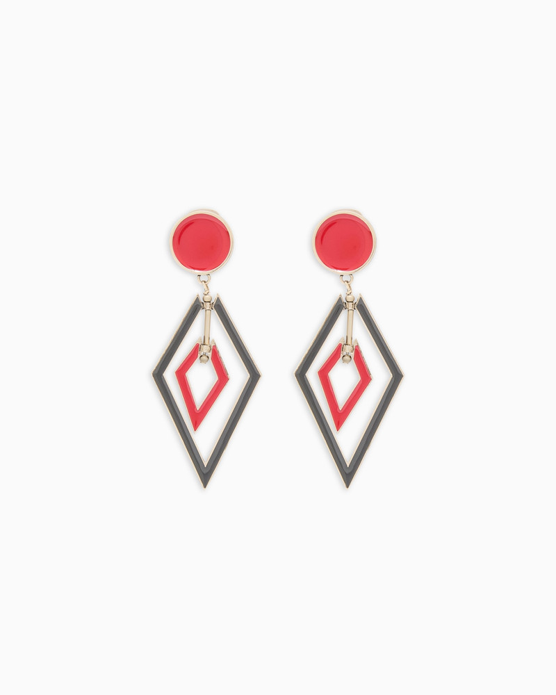 CLIP-ON ENAMELLED METAL PENDANT EARRINGS 1