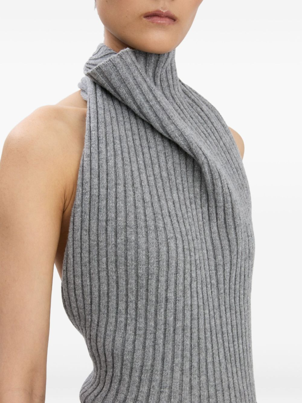ribbed halter neck top - 4