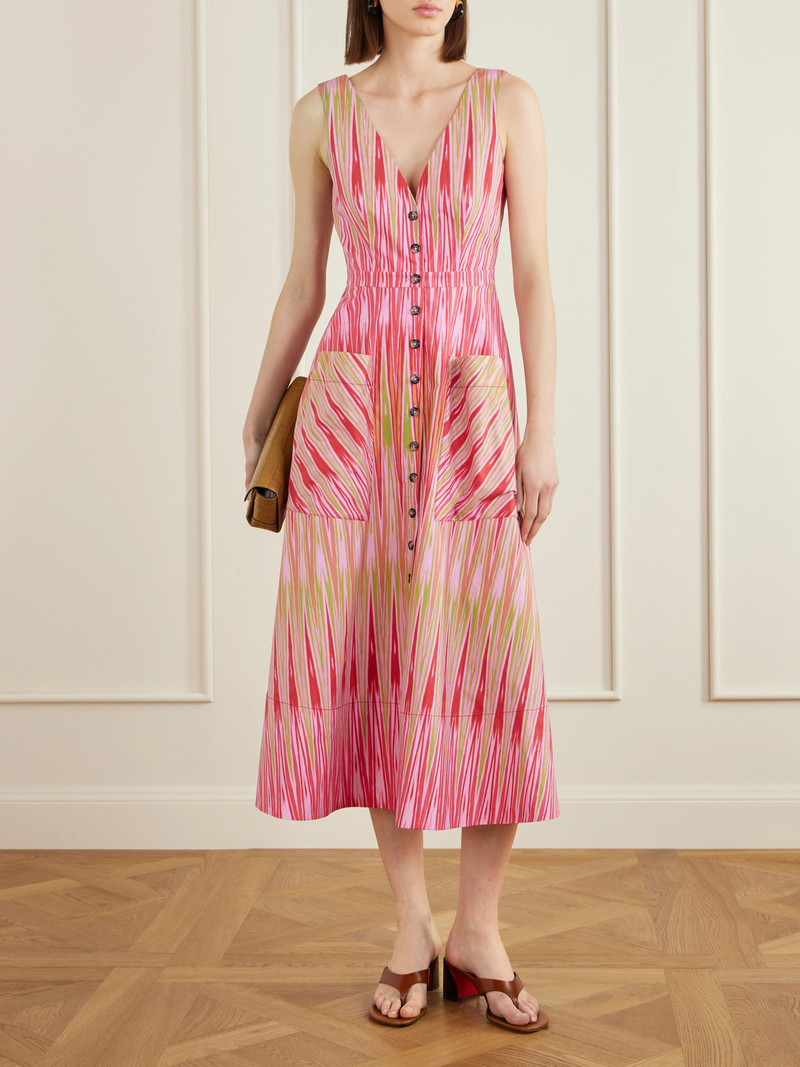 SALONI Zoey Printed Cotton-poplin Midi Dress outlook