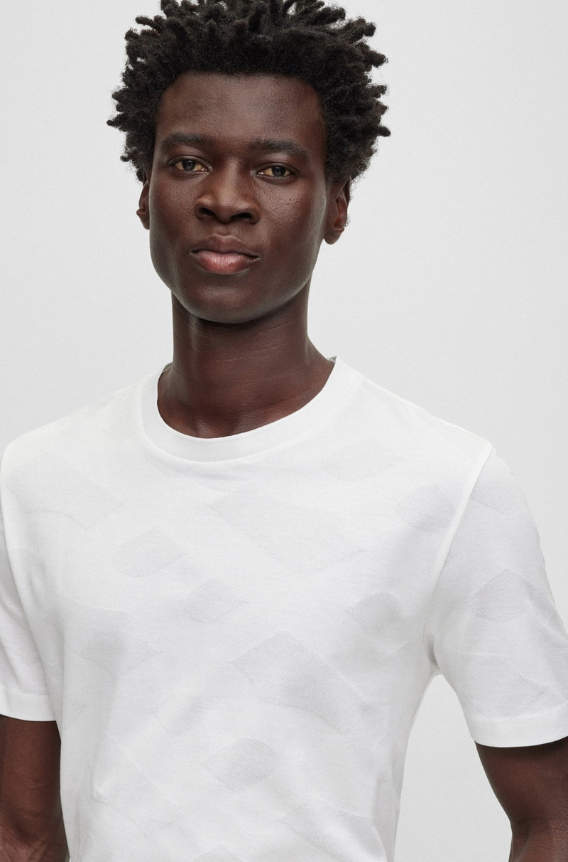 MERCERISED-COTTON T-SHIRT WITH LARGE JACQUARD-WOVEN MONOGRAMS 3