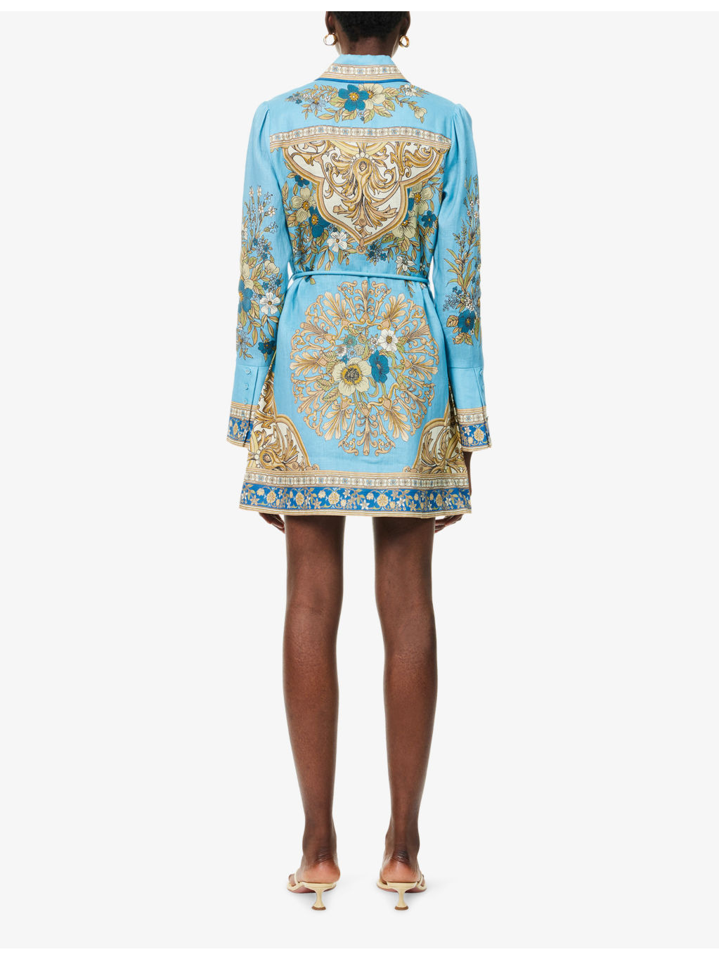 Cassie Floral Flax Mini Dress - 4