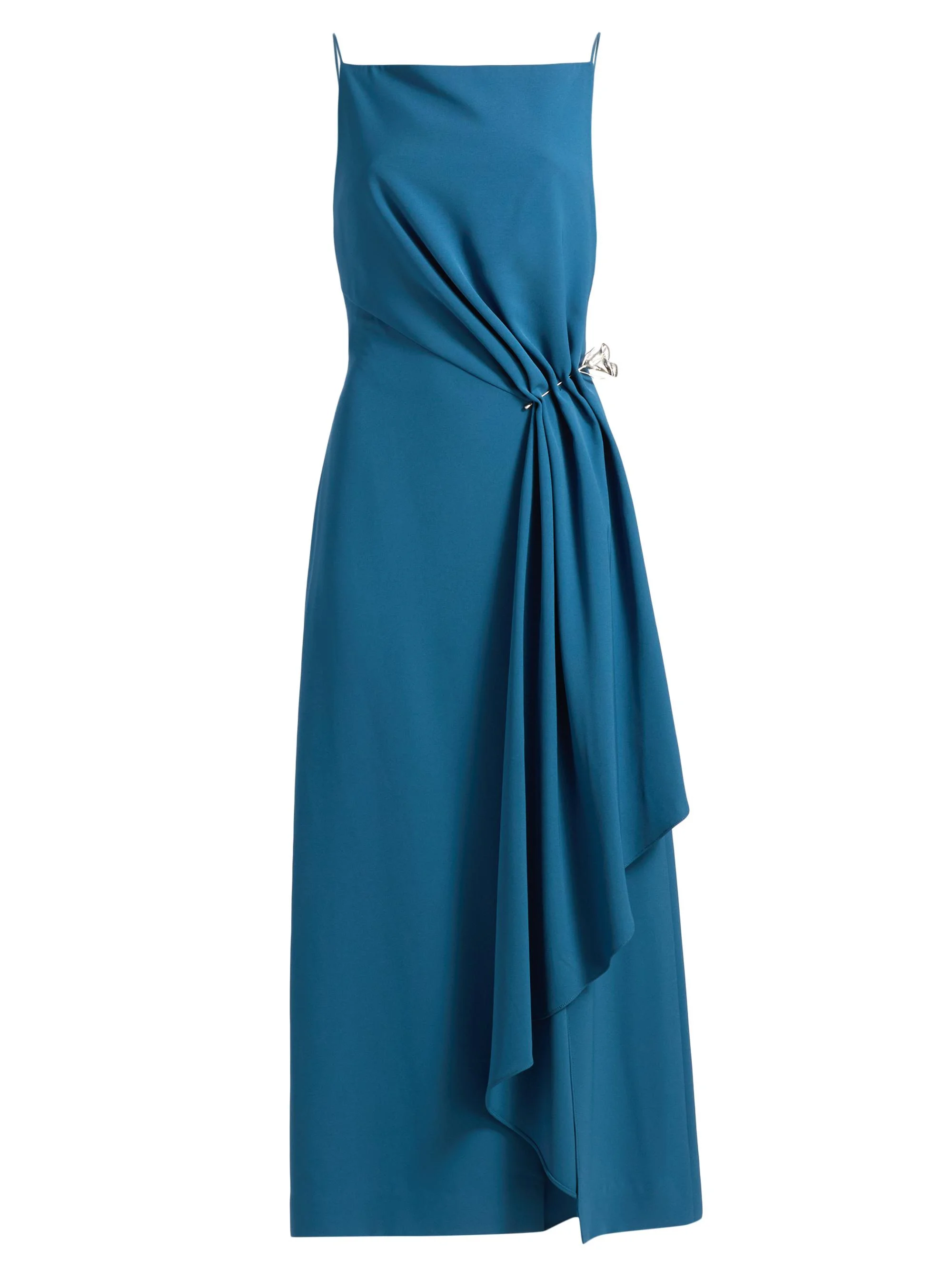 Women's Rose Pin-Detailed Draped Crepe Cocktail Dress - Mallard - 1