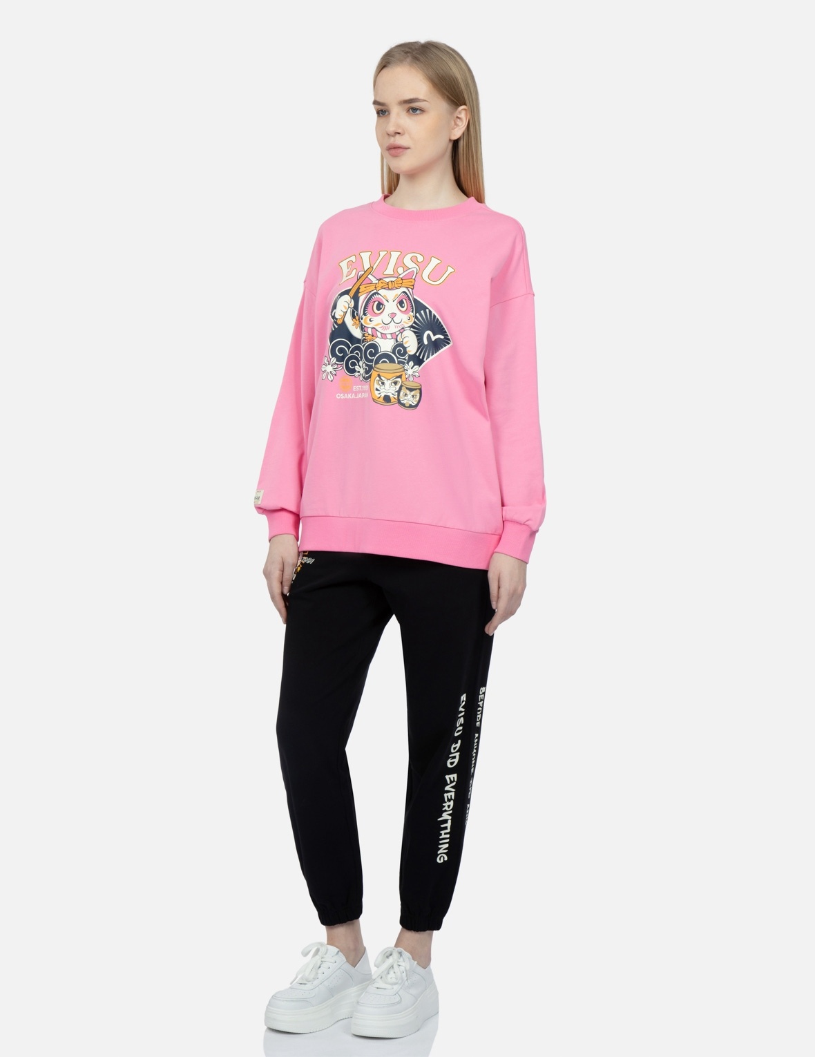 FORTUNE CAT DRUMMING PRINT SWEATSHIRT - 3