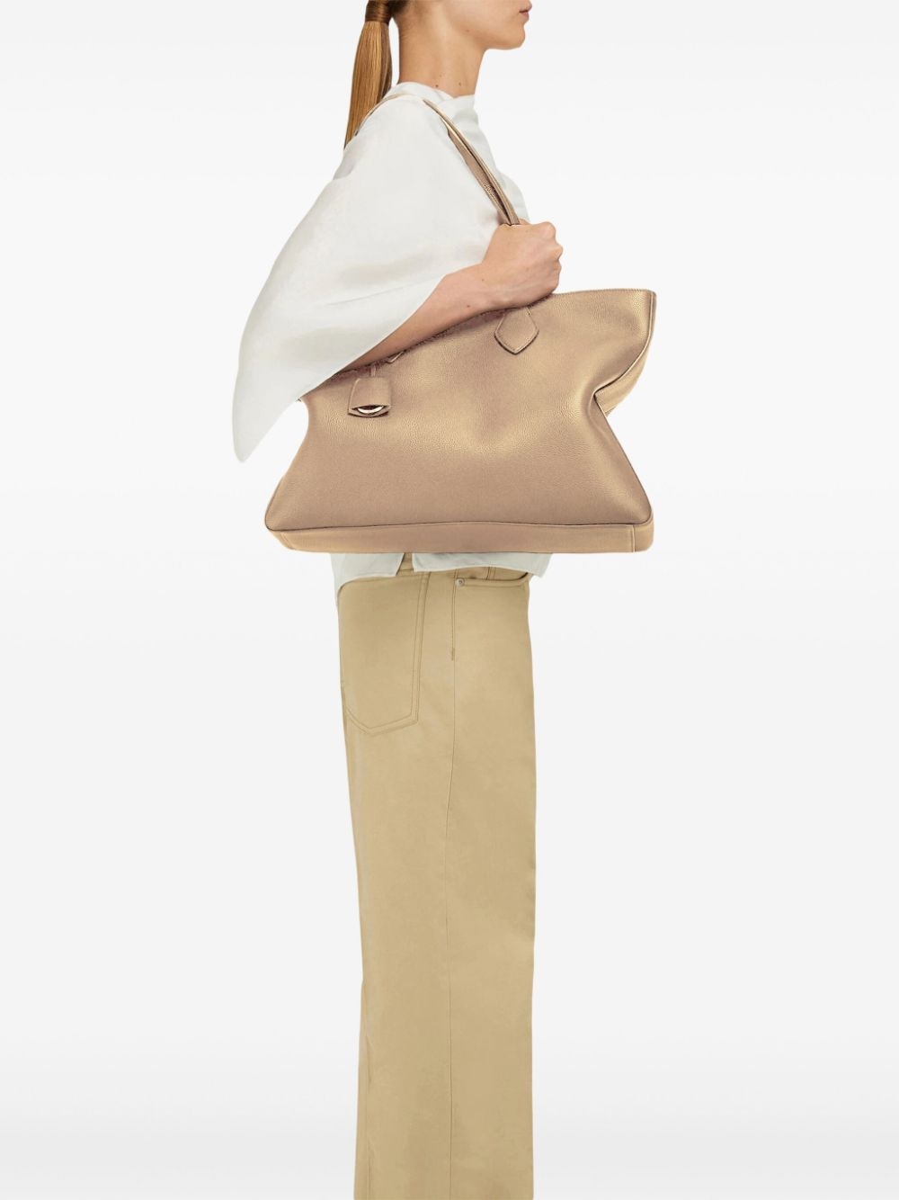medium leather tote bag - 2