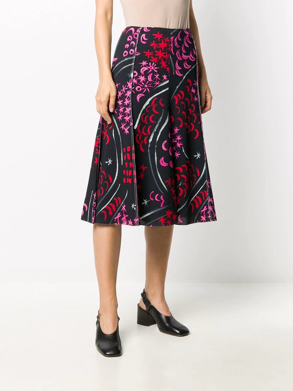 abstract print midi skirt - 3