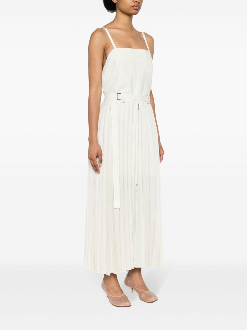 pinstriped pleated maxi dress - 3